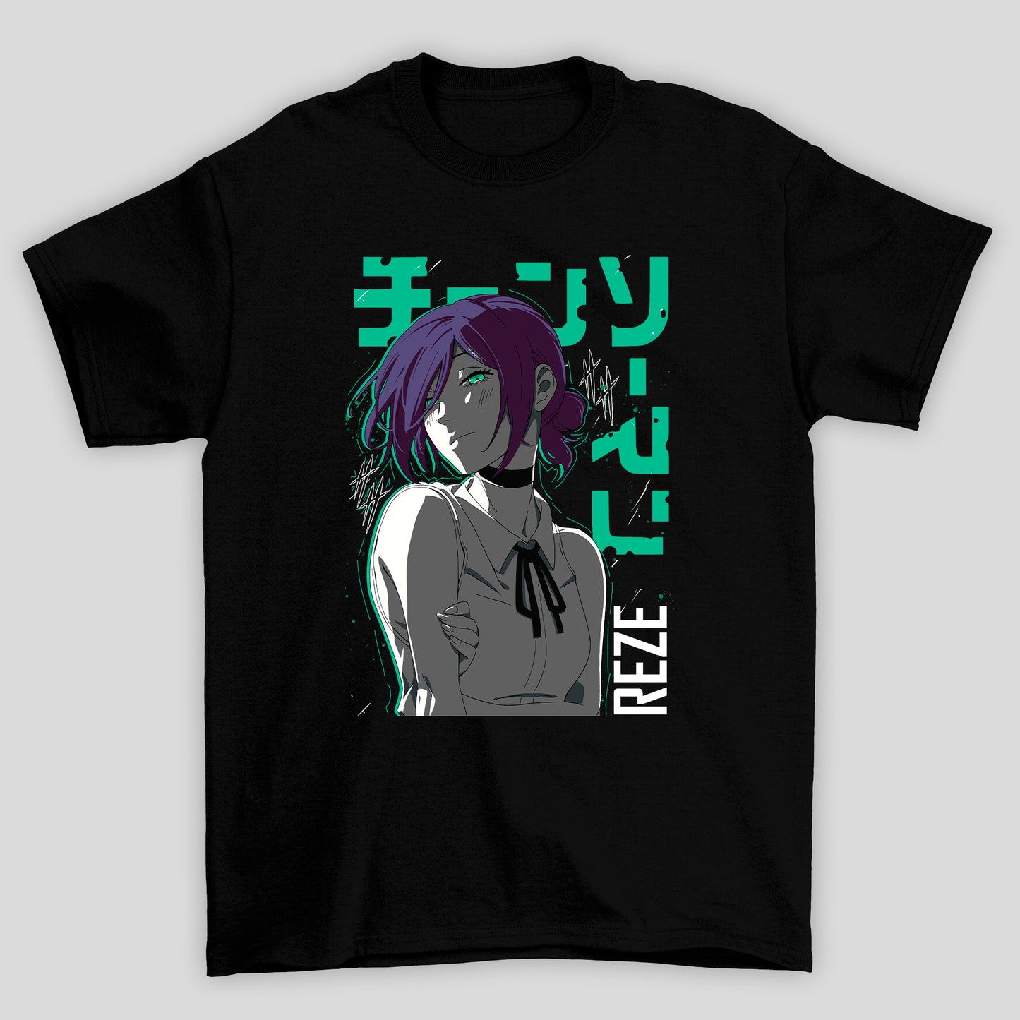 Camiseta Básica Unissex Chainsaw Man Reze Manga Kanji