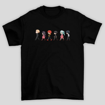 Camiseta Básica Unissex Kaoru Hana Chibbi Personagens Andando