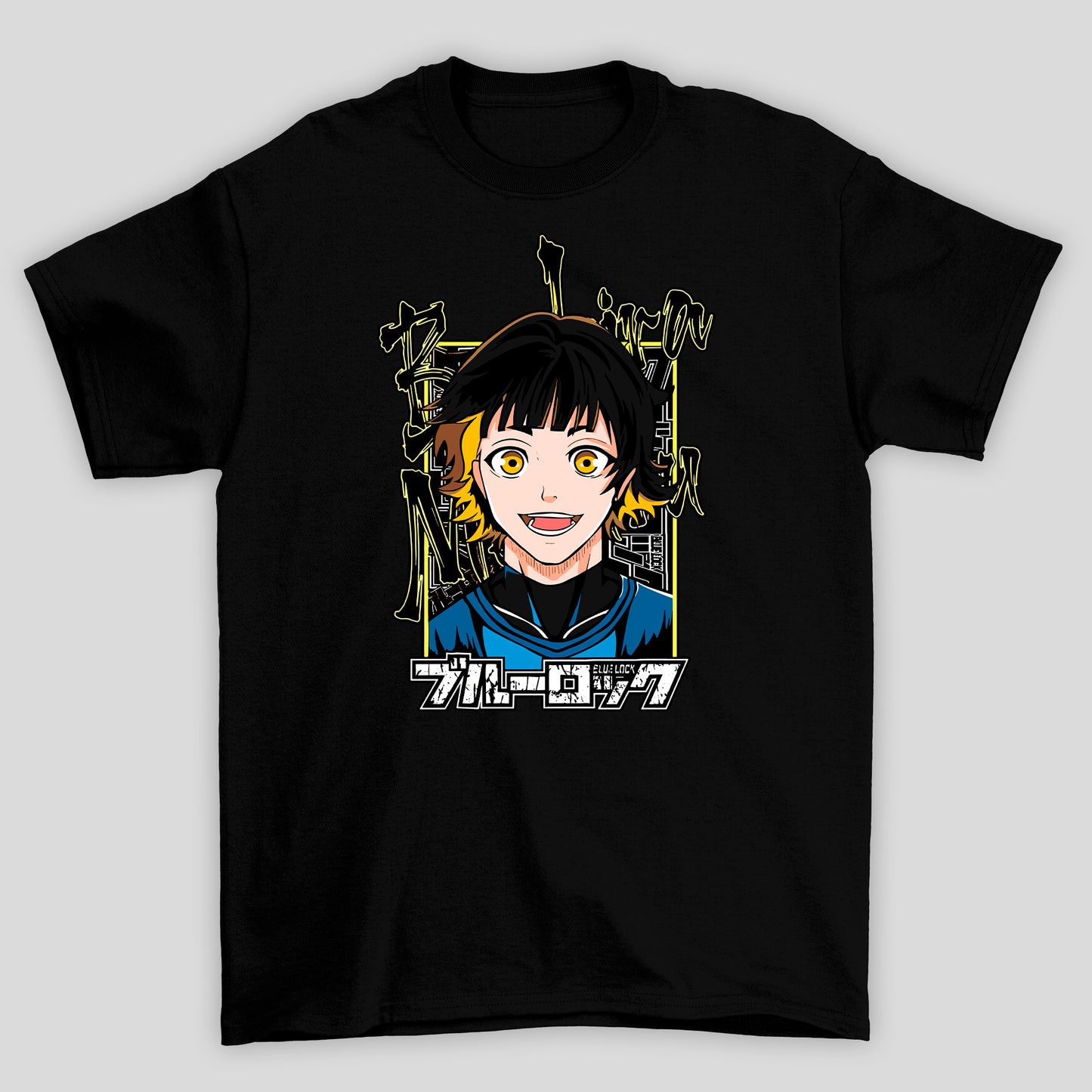 Camiseta Básica Unissex Blue Lock Meguru Bachira Rosto