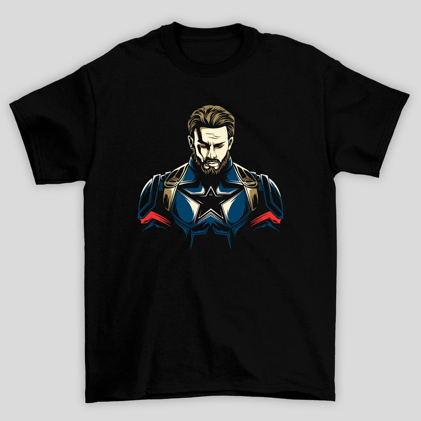 Camiseta Básica Unissex Busto Capitao America