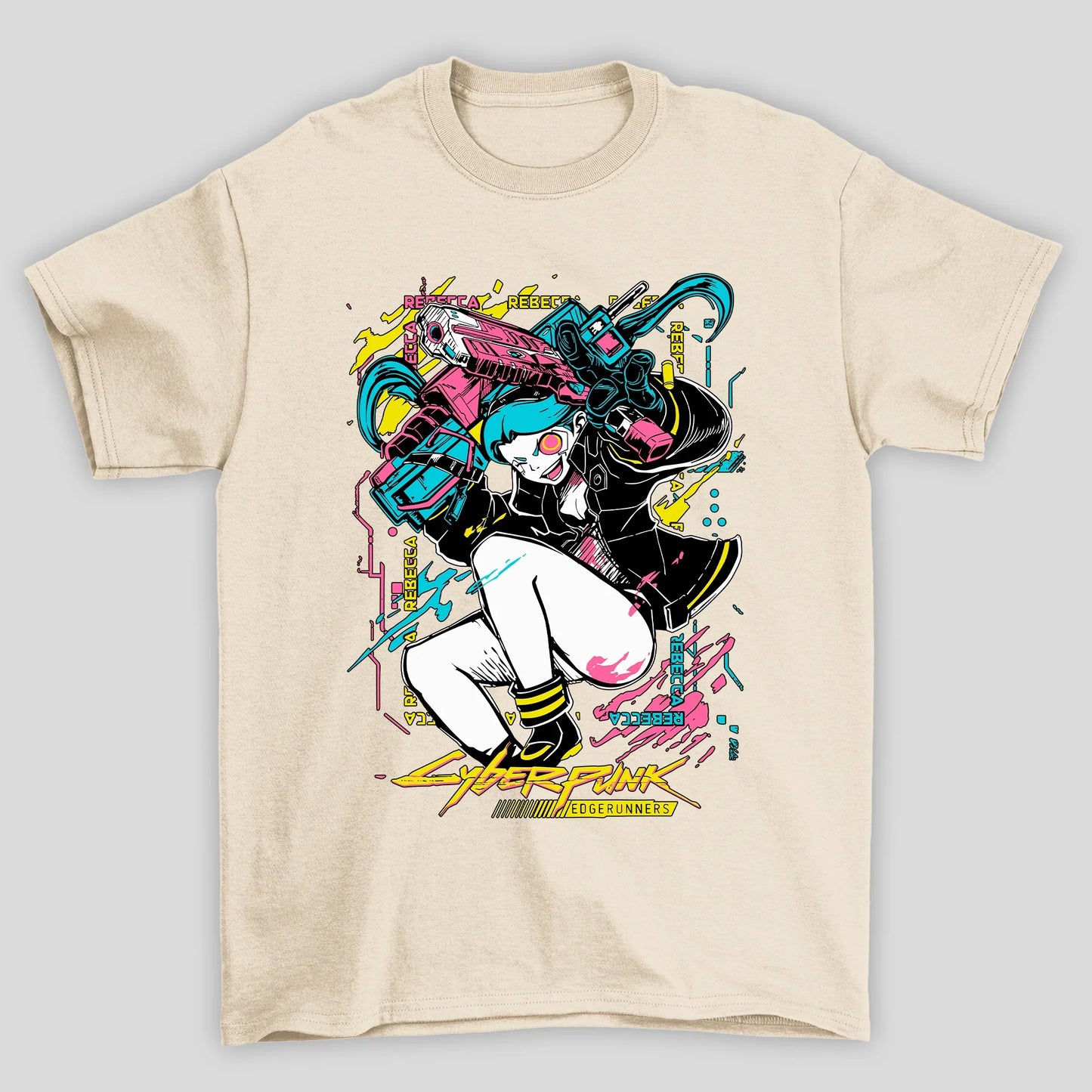 Camiseta Básica Unissex Cyberpunk Rebecca