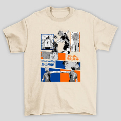Camiseta Básica Unissex Anime Haikyuu Friends Hinata Kageyama VolleyBall
