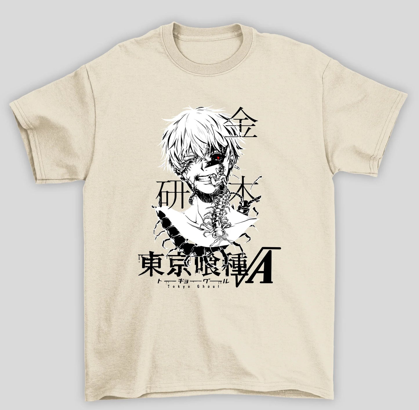 Camiseta Básica Unissex Tokyo Ghoul Ken Kaneki Desconfigurado Japanese- pérola