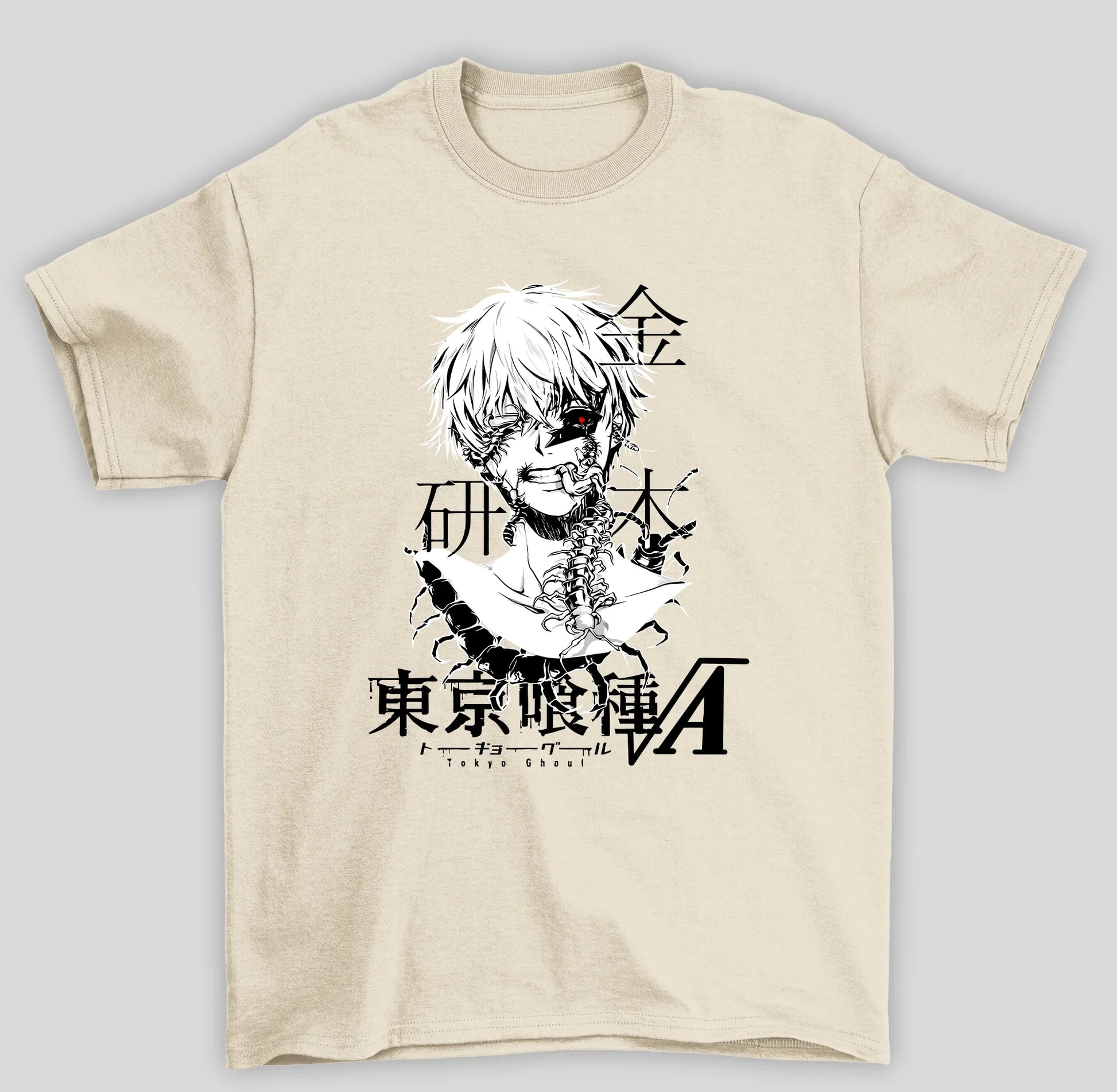 Camiseta Básica Unissex Tokyo Ghoul Ken Kaneki Desconfigurado Japanese- pérola