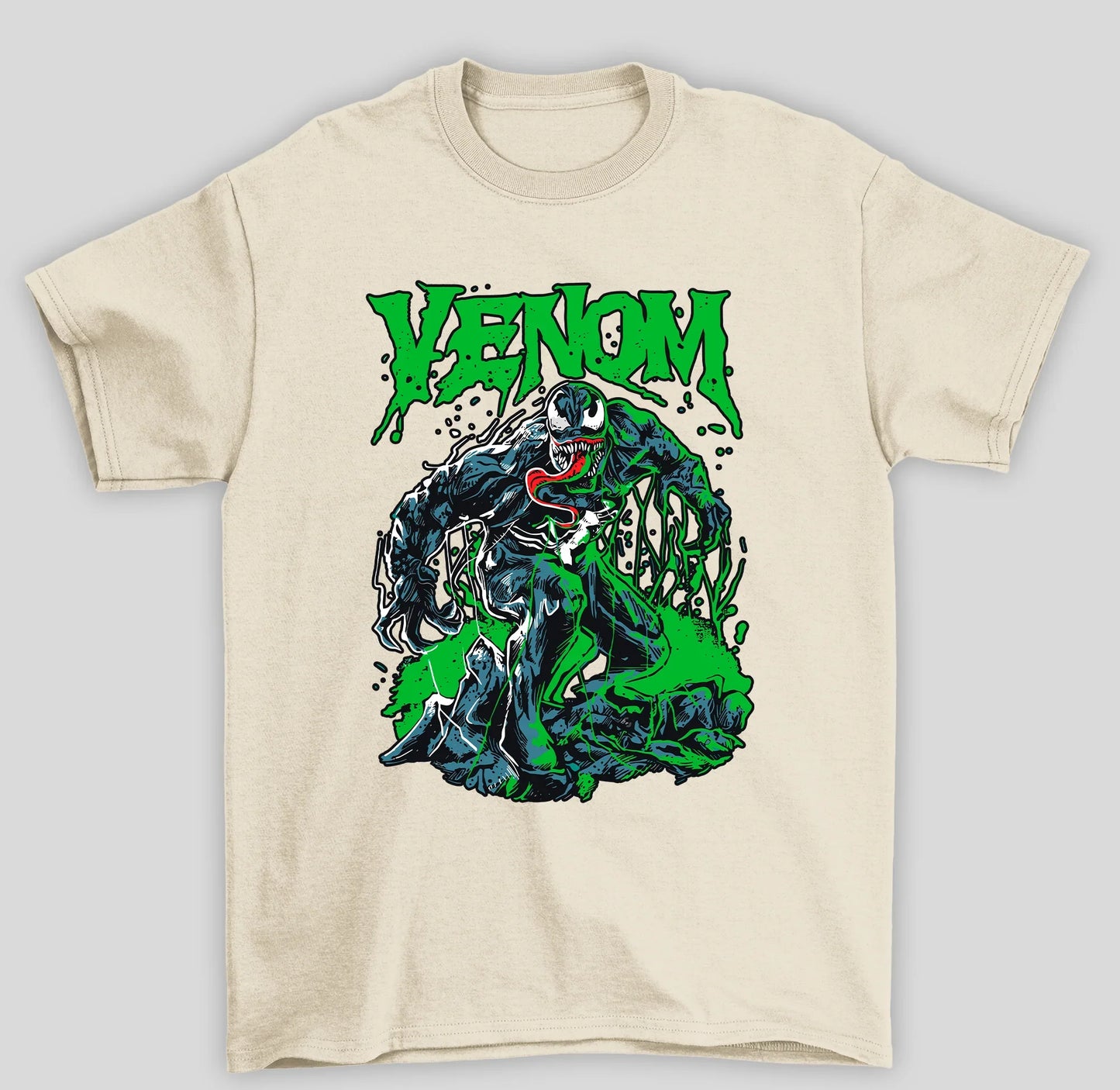Camiseta Básica Unissex Venom Gosma Verde- pérola