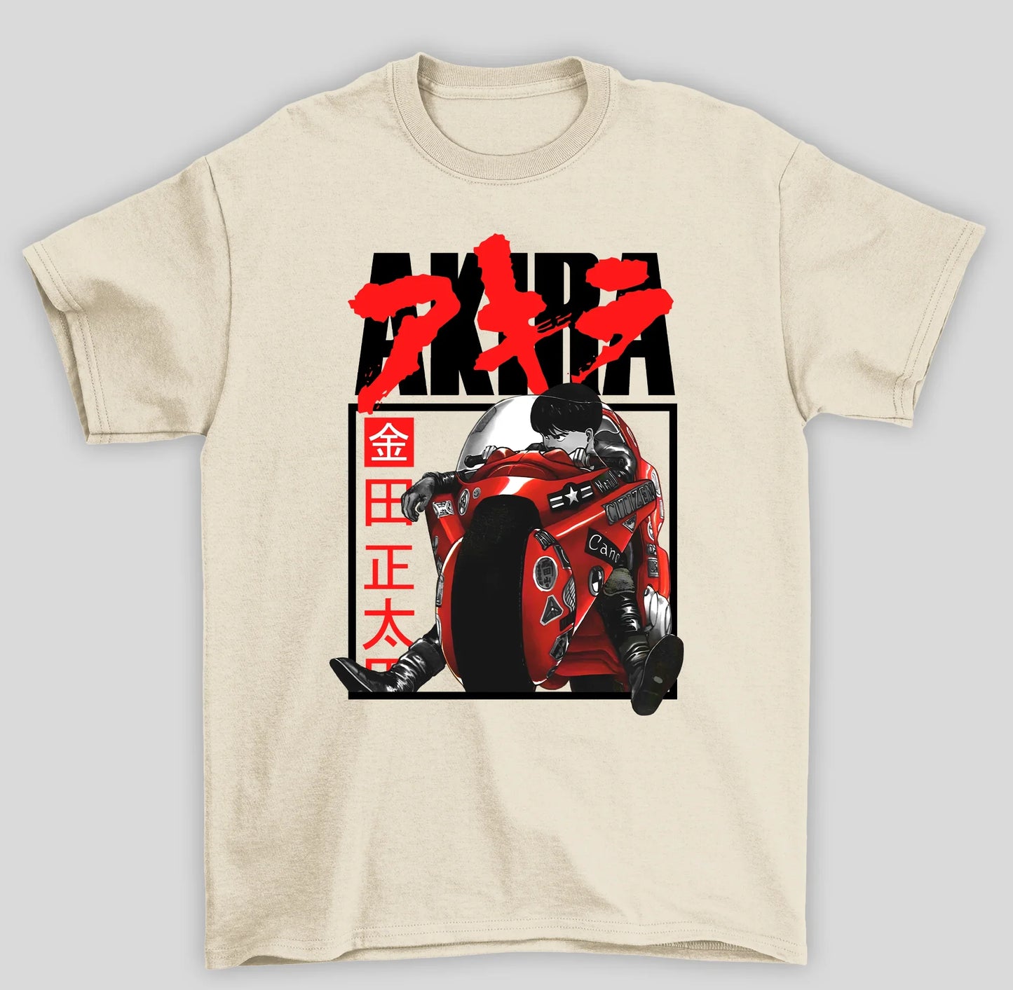 Camiseta Básica Unissex Akira Kaneda Neo Tokio Motoqueiro Anime- pérola