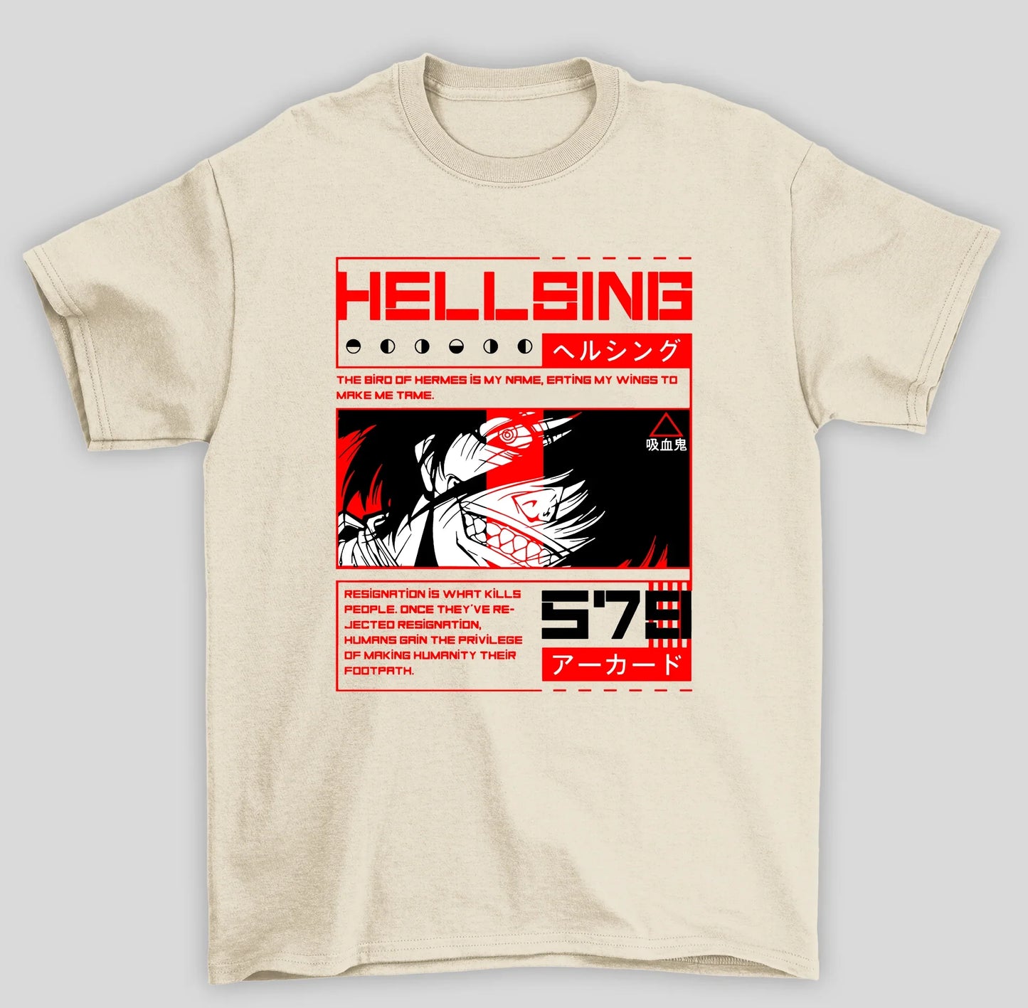 Camiseta Básica Unissex Hellsing The Bird Of Hermes Is My Name