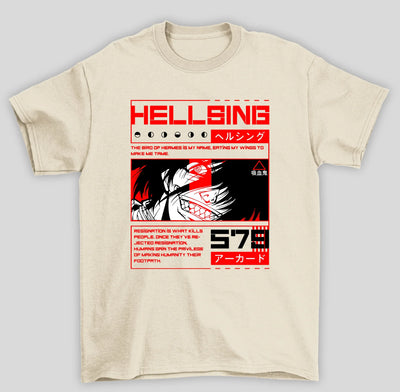 Camiseta Básica Unissex Hellsing The Bird Of Hermes Is My Name