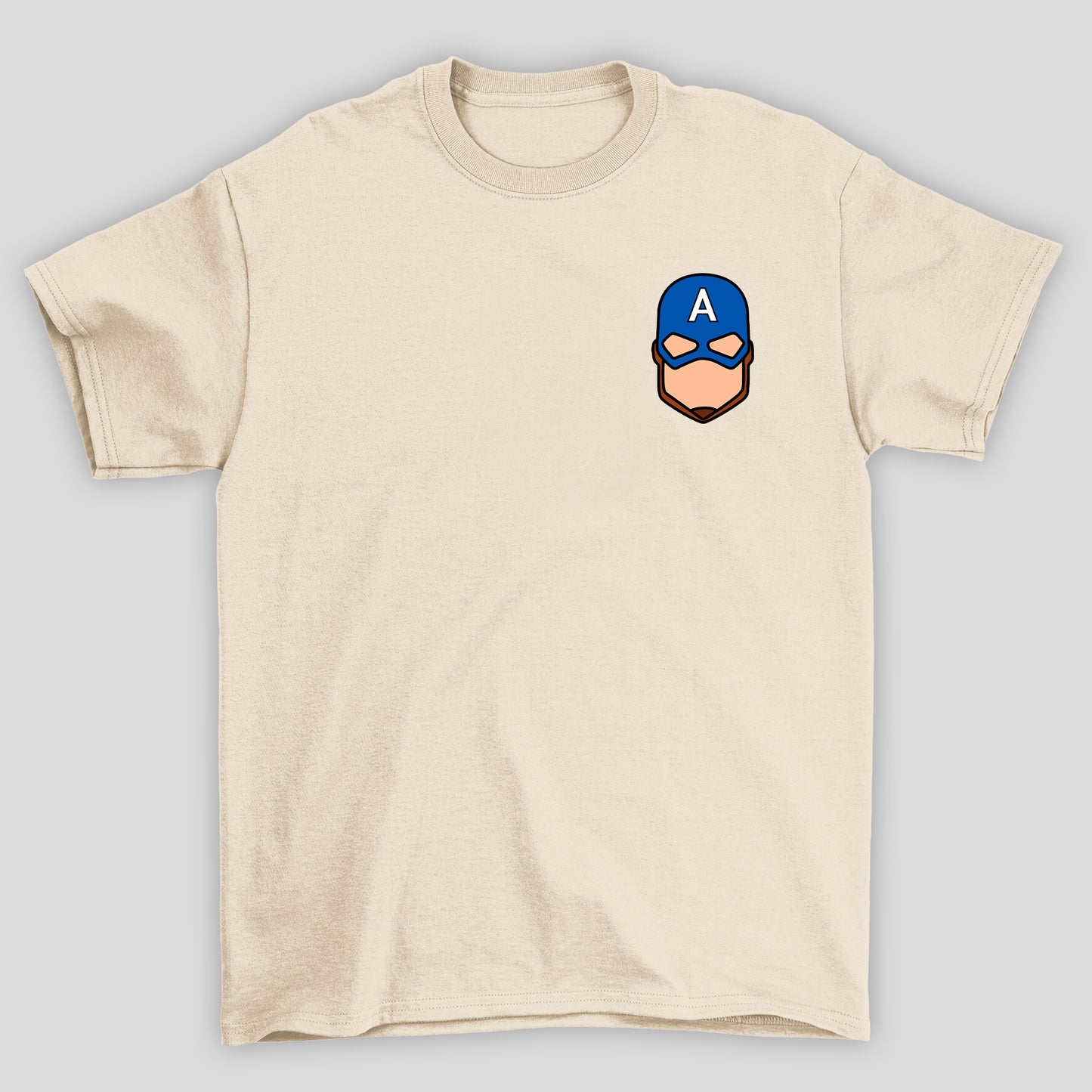 Camiseta Básica Unissex Capitão América Rosto Minimalista