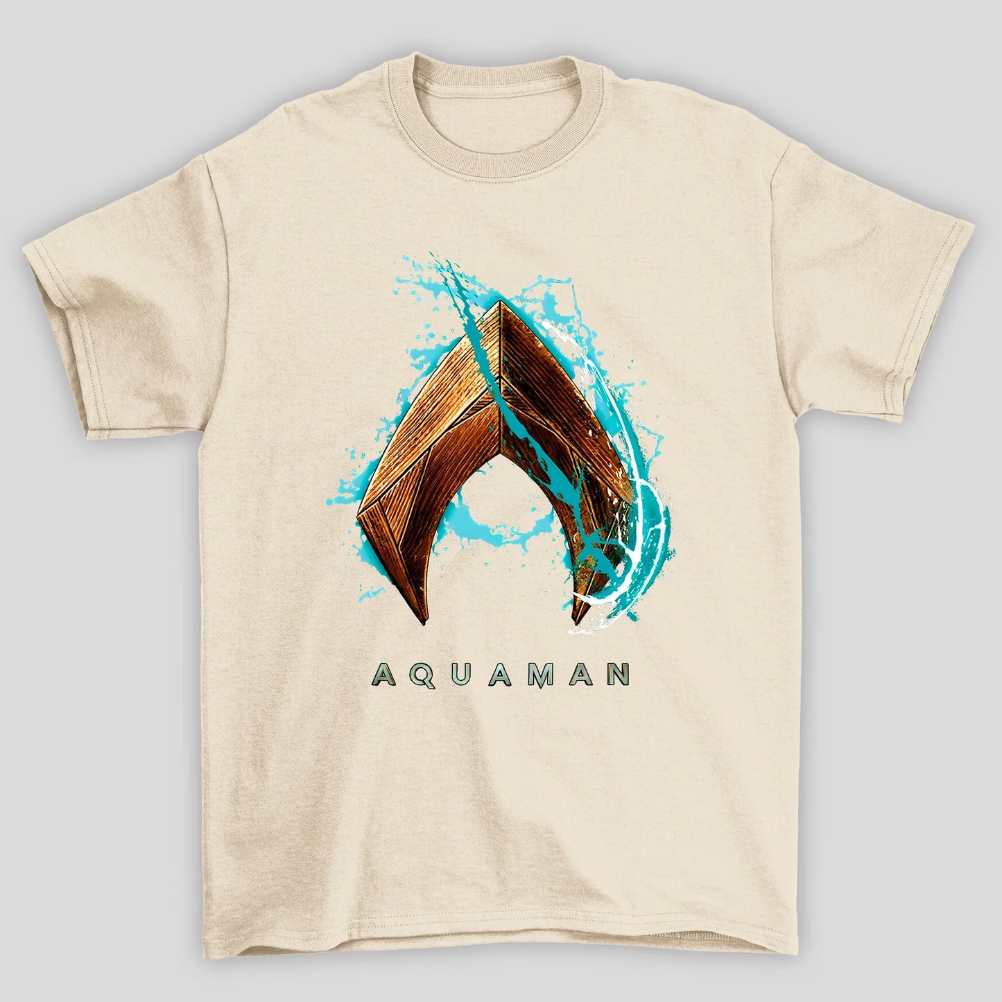 Camiseta Básica Unissex Aquaman Logo Água