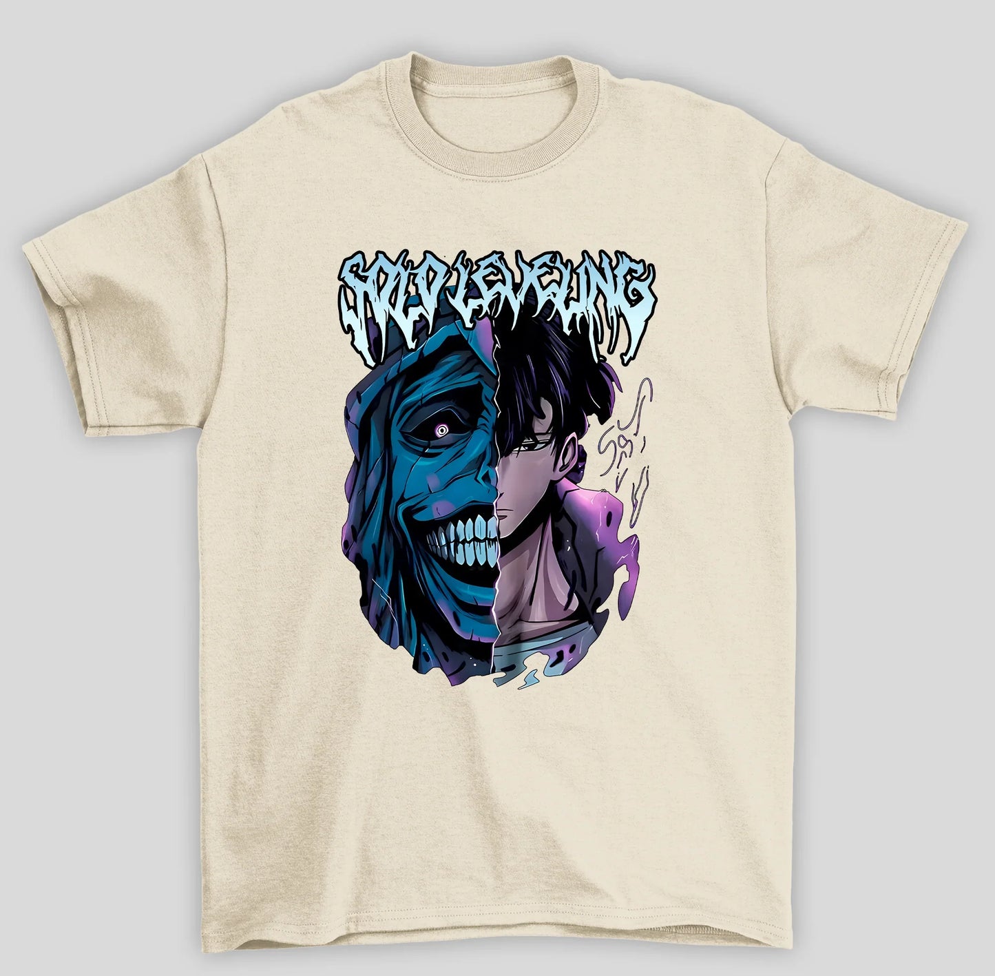 Camiseta Básica Unissex Solo Leveling Monstro Vs Sung