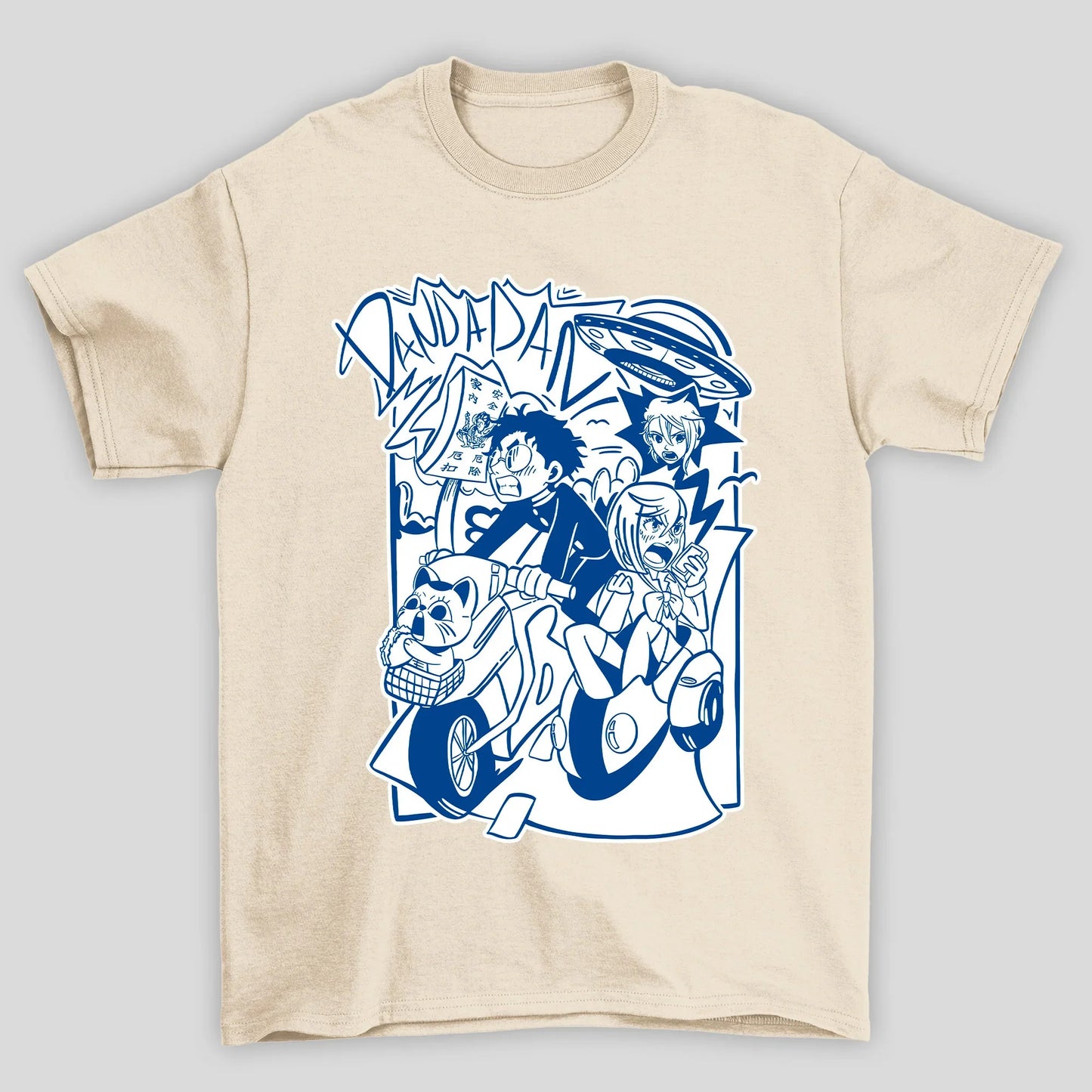 Camiseta Básica Unissex Dandadan Momo Ayase Okarun Moto