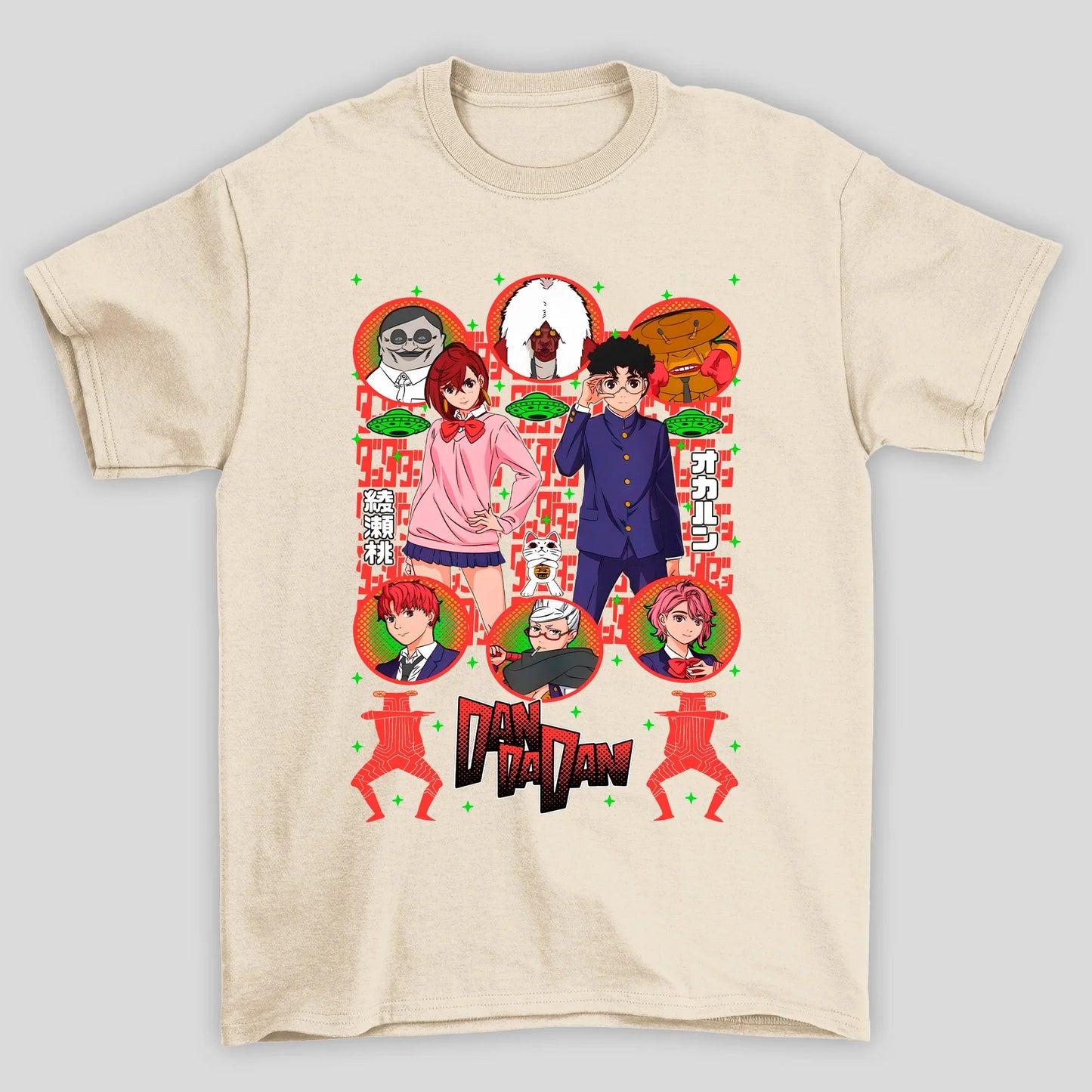 Camiseta Básica Unissex Dandadan Personagens