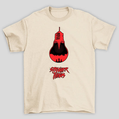 Camiseta Básica Unissex Lampada Vermelha Stranger Things