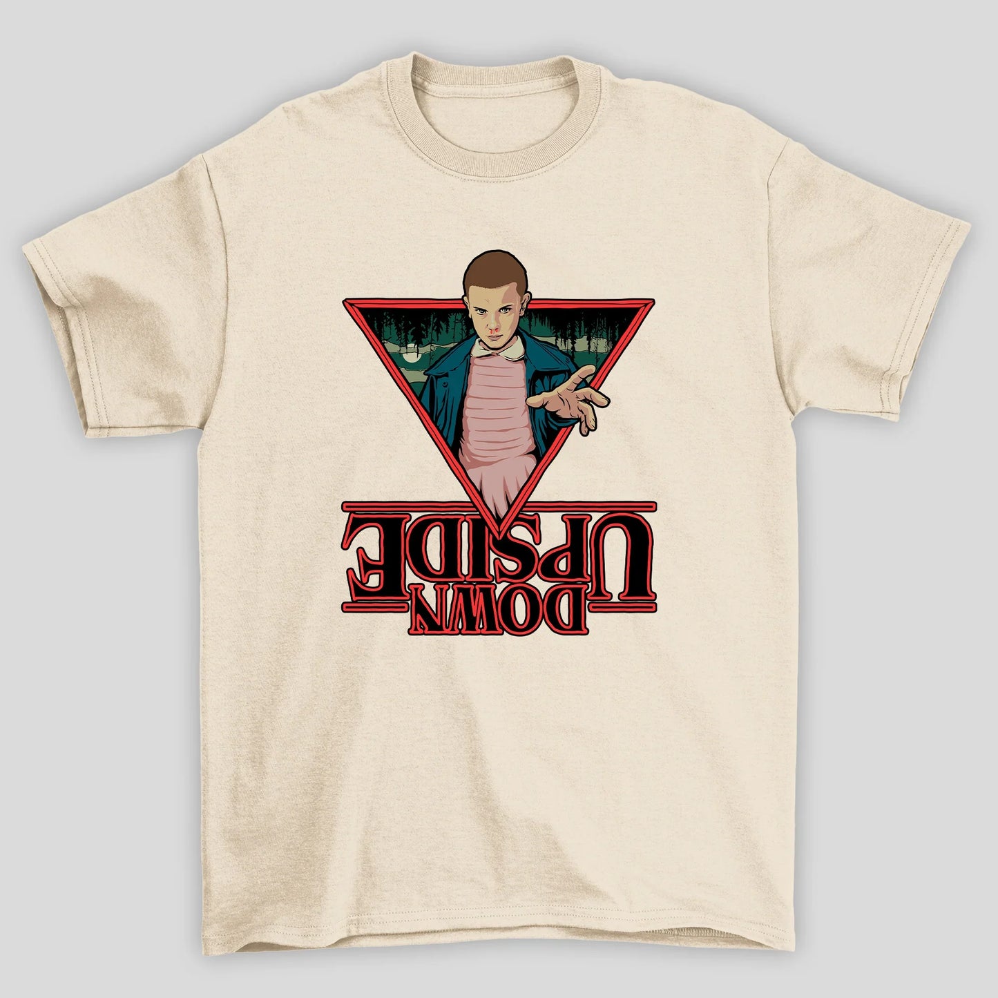 Camiseta Básica Unissex Eleven Upside Down Stranger Things