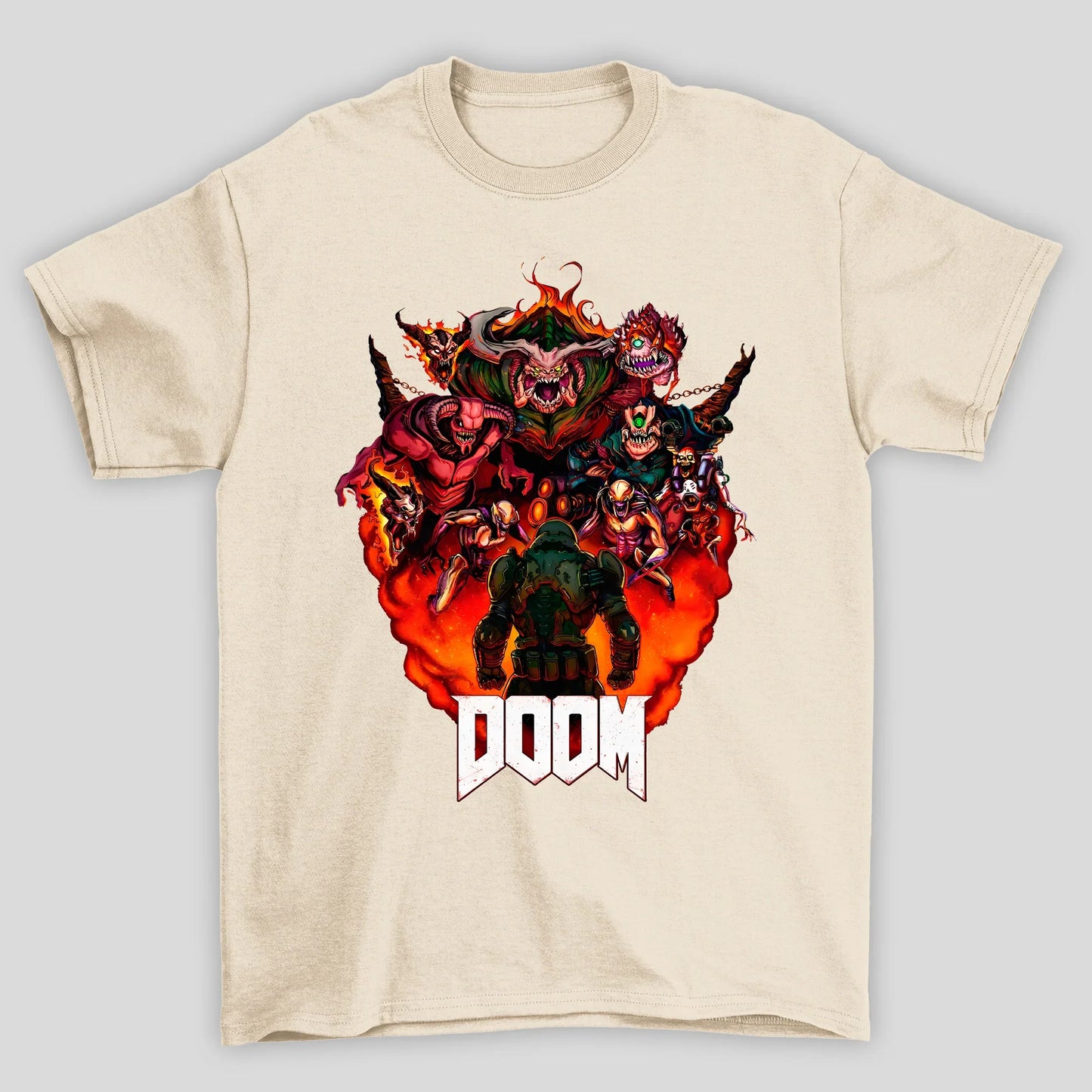 Camiseta Básica Unissex Doom Guy Doom Costas