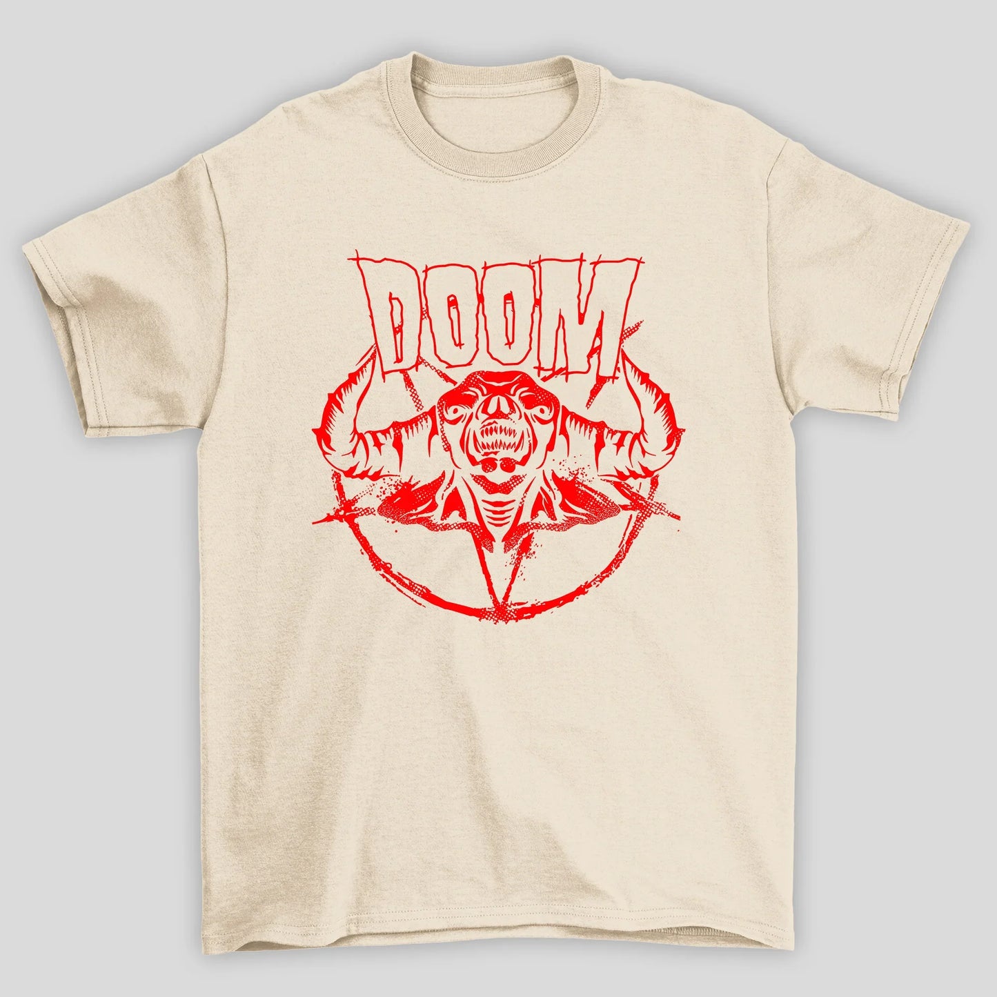 Camiseta Básica Unissex Doom Demon Pentagrama