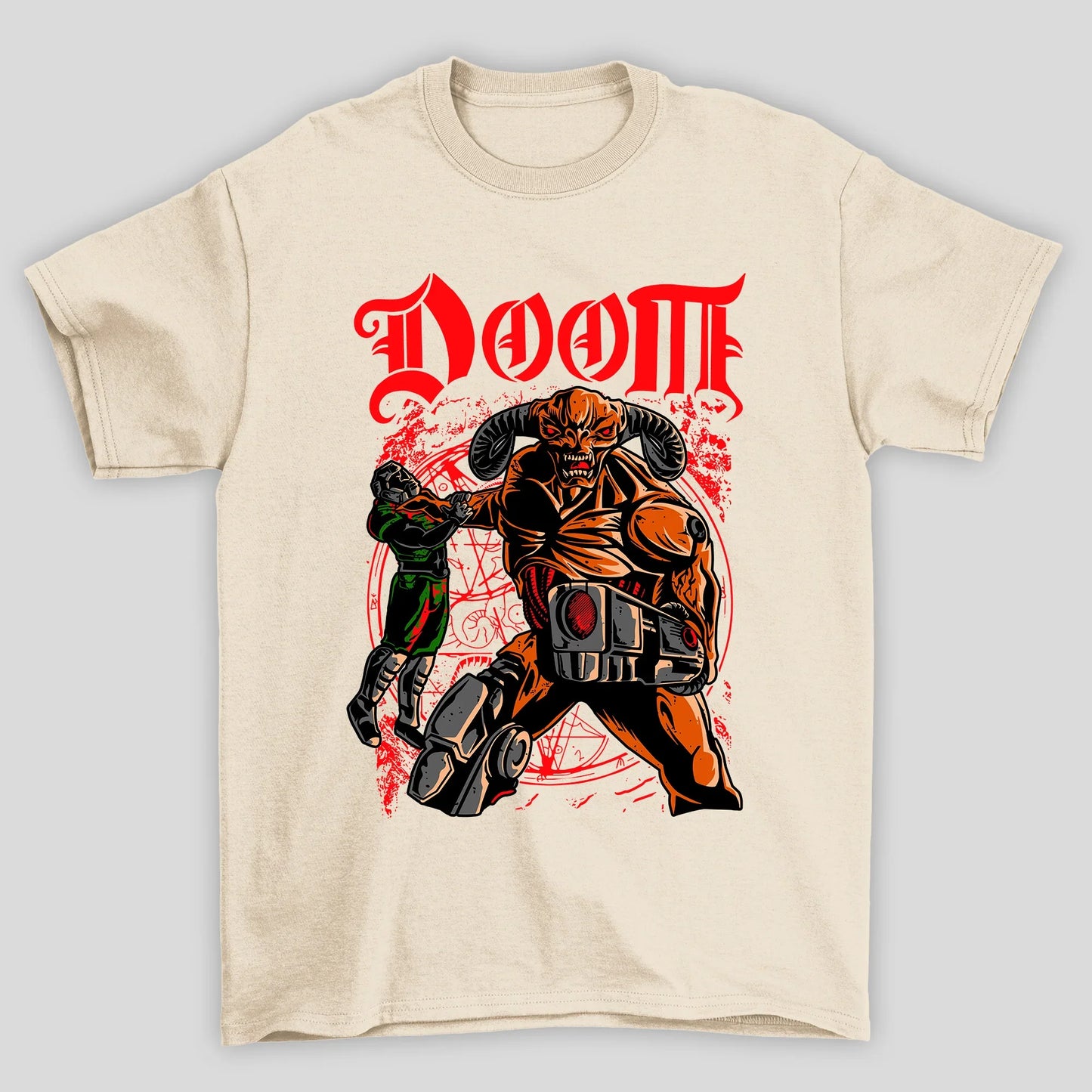 Camiseta Básica Unissex Doom Guy Segurando