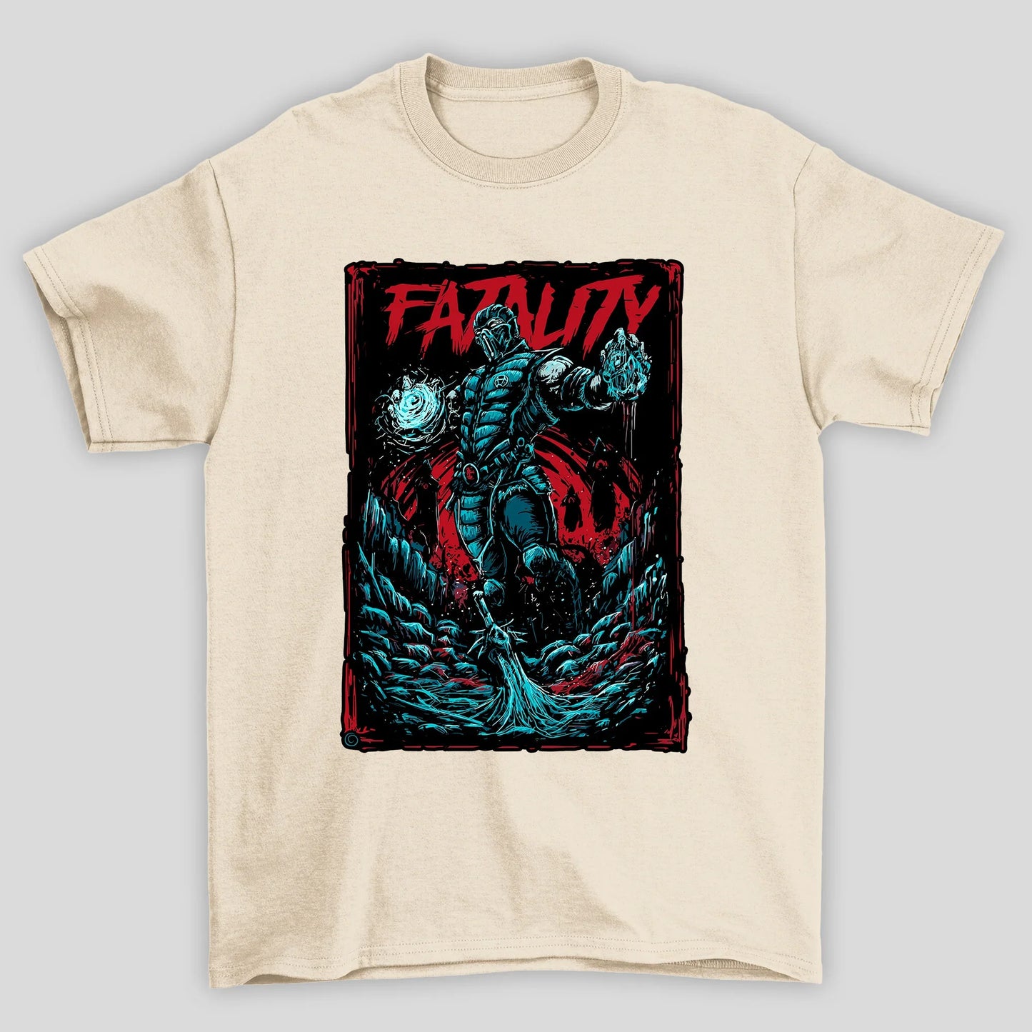 Camiseta Básica Unissex Mortal Kombat Subzero Fatality