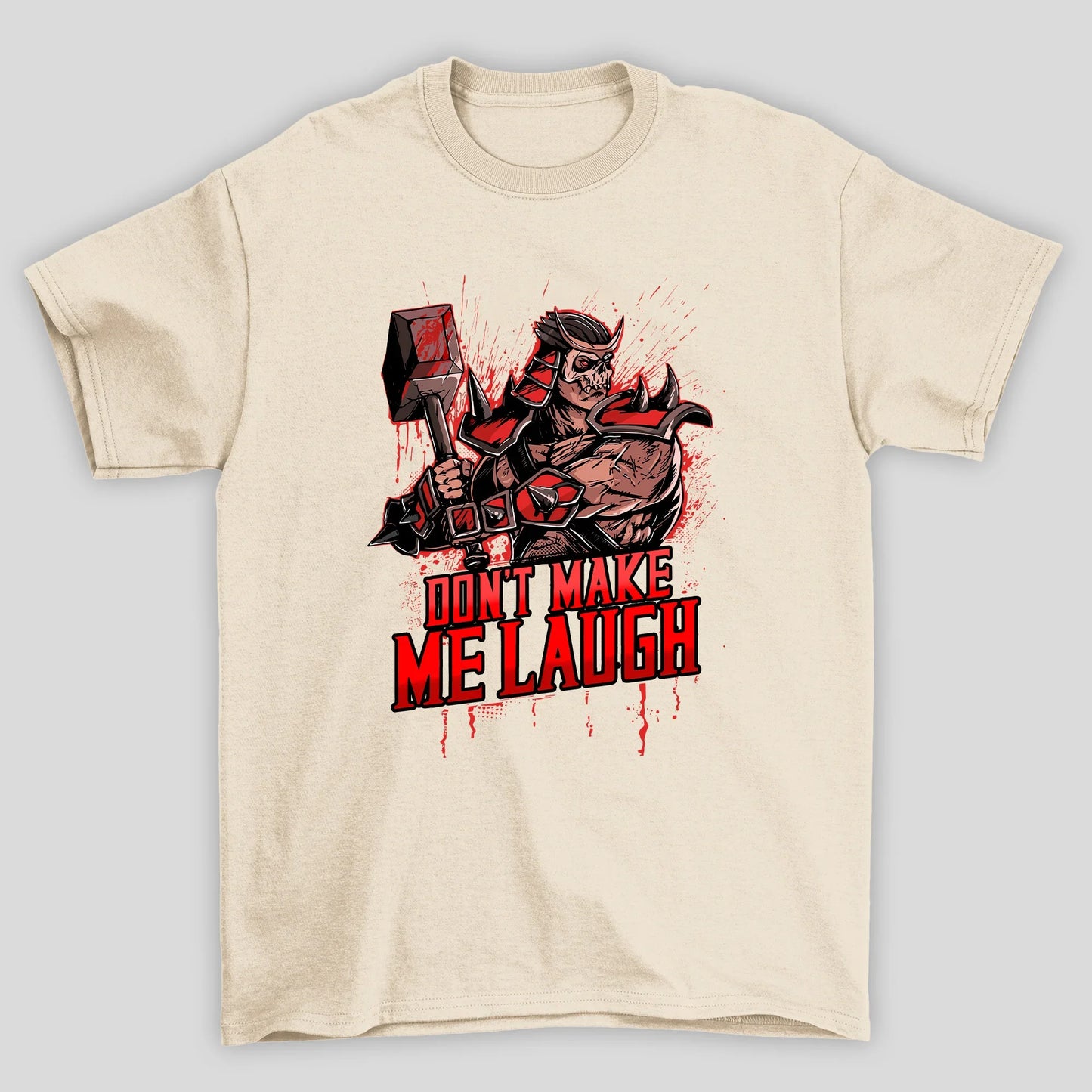 Camiseta Básica Unissex Mortal Kombat Shao Kahn Don't Make Me Laugh