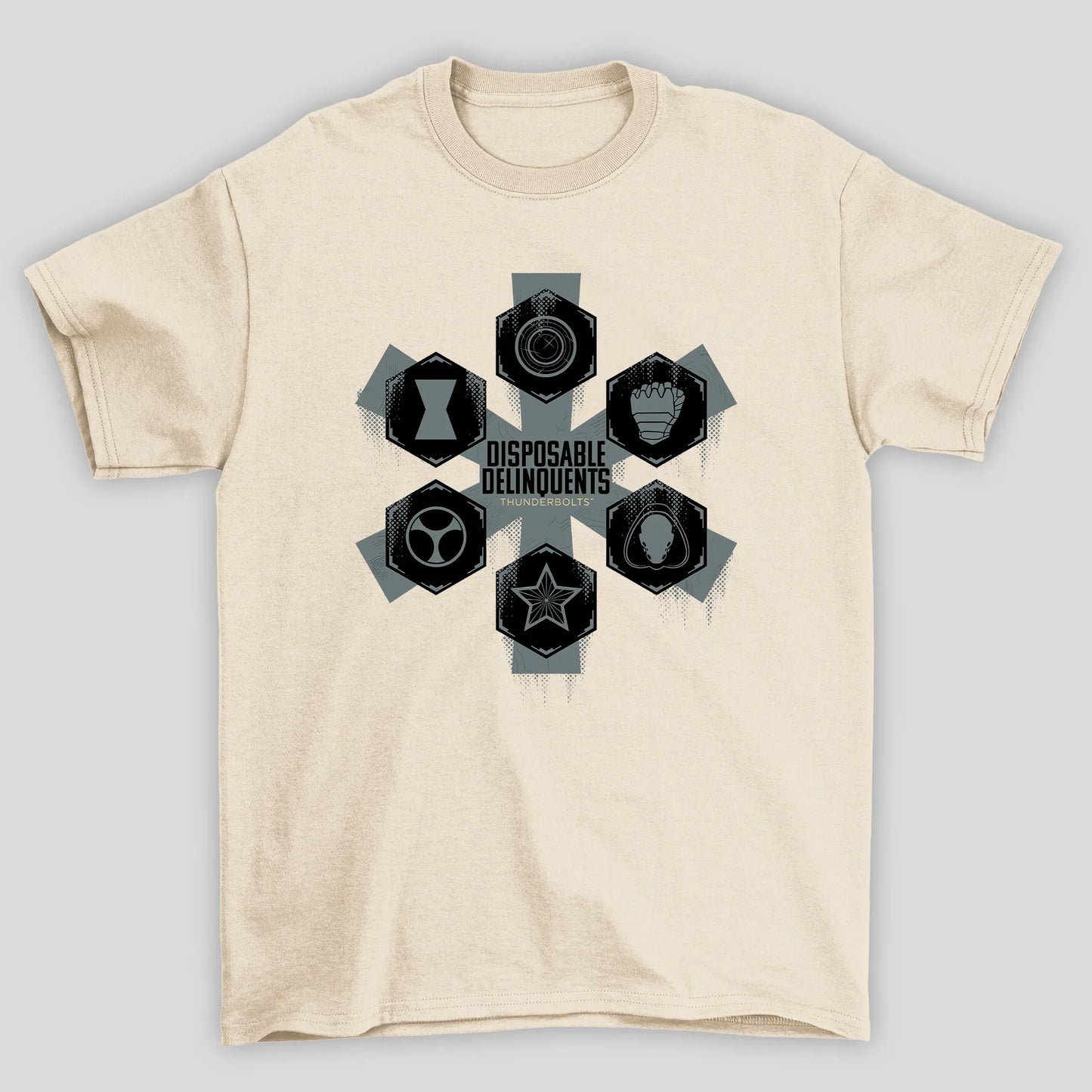 Camiseta Básica Unissex Thunderbolts Logo Disposable Delinquents