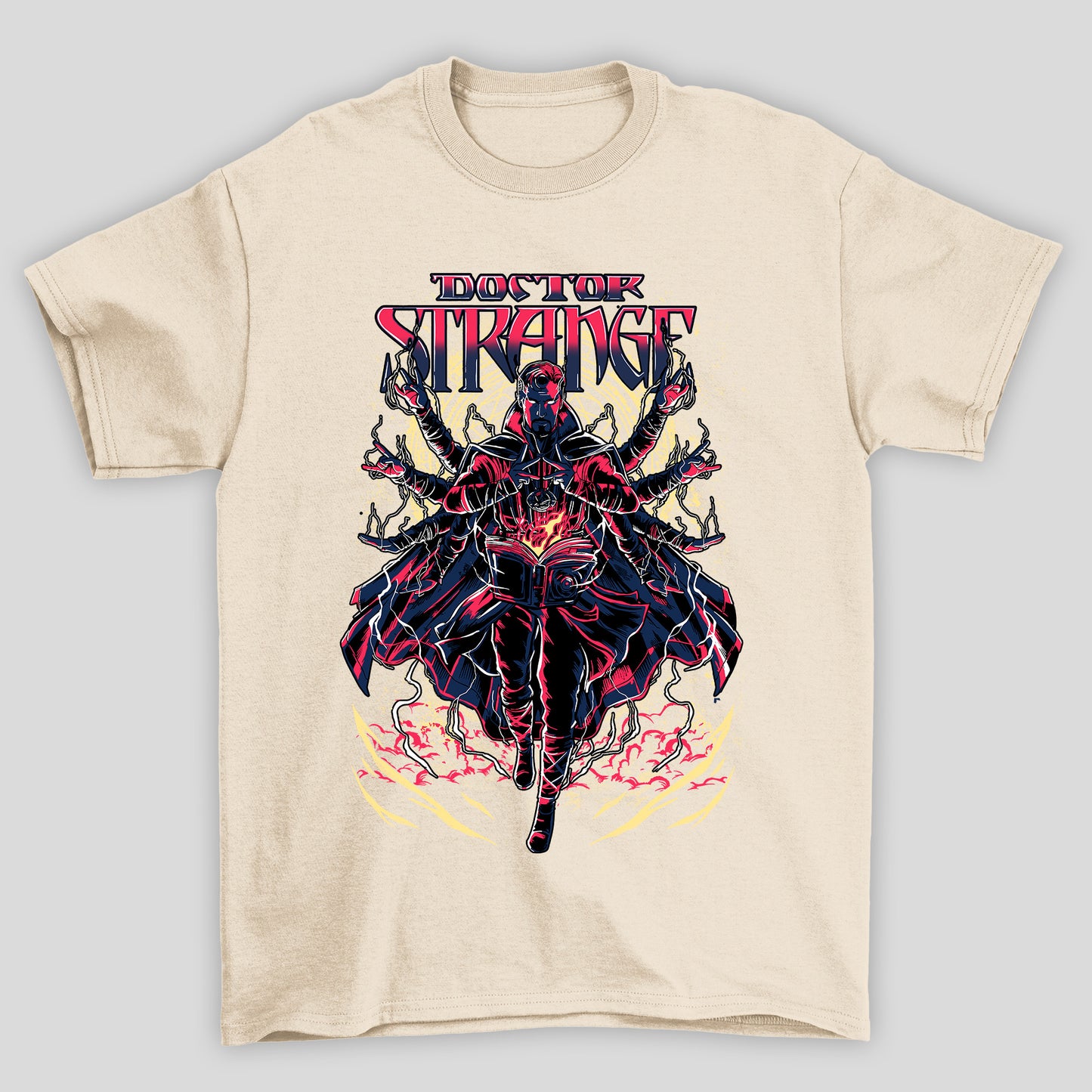Camiseta Básica Unissex Doctor Strange Feitiço Livro Vermelho