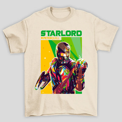 Camiseta Básica Unissex Starlord Peterquill Colors Guardioes Da Galaxia