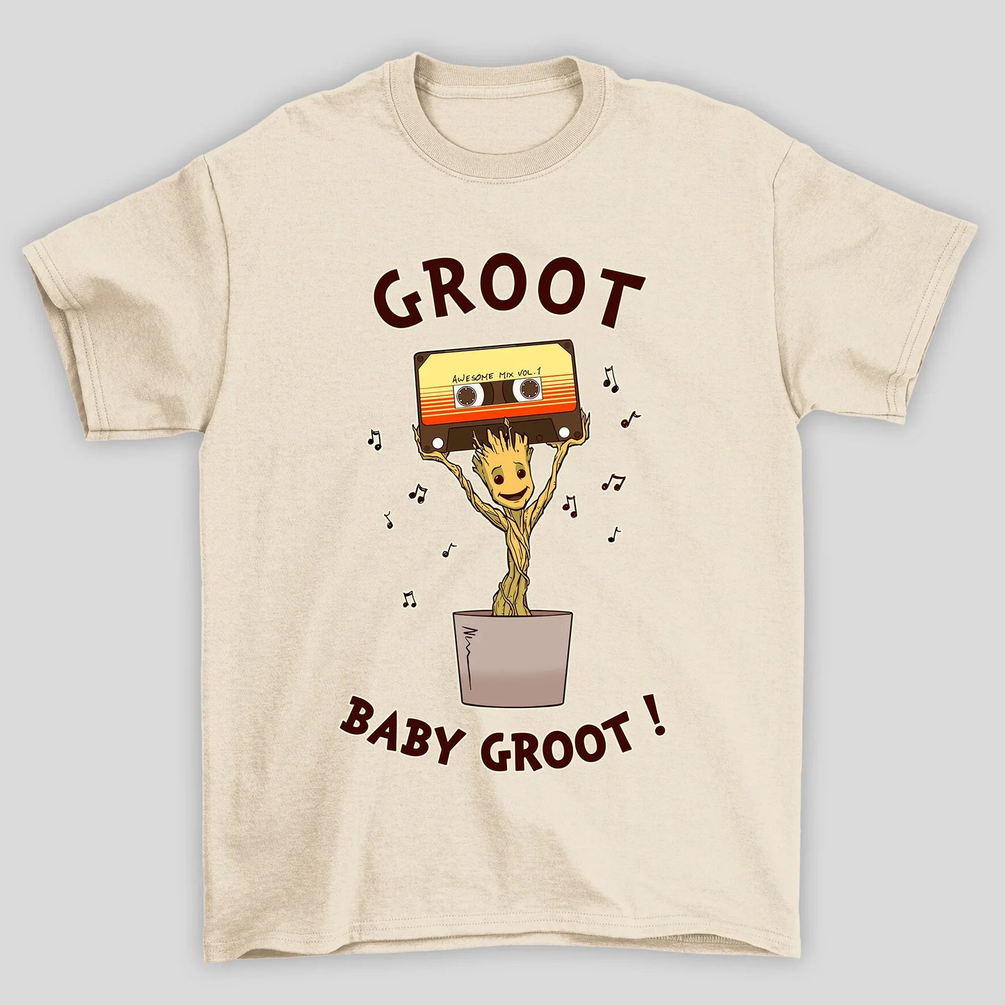 Camiseta Básica Unissex Baby Groot Fita Guardioes Da Galaxia