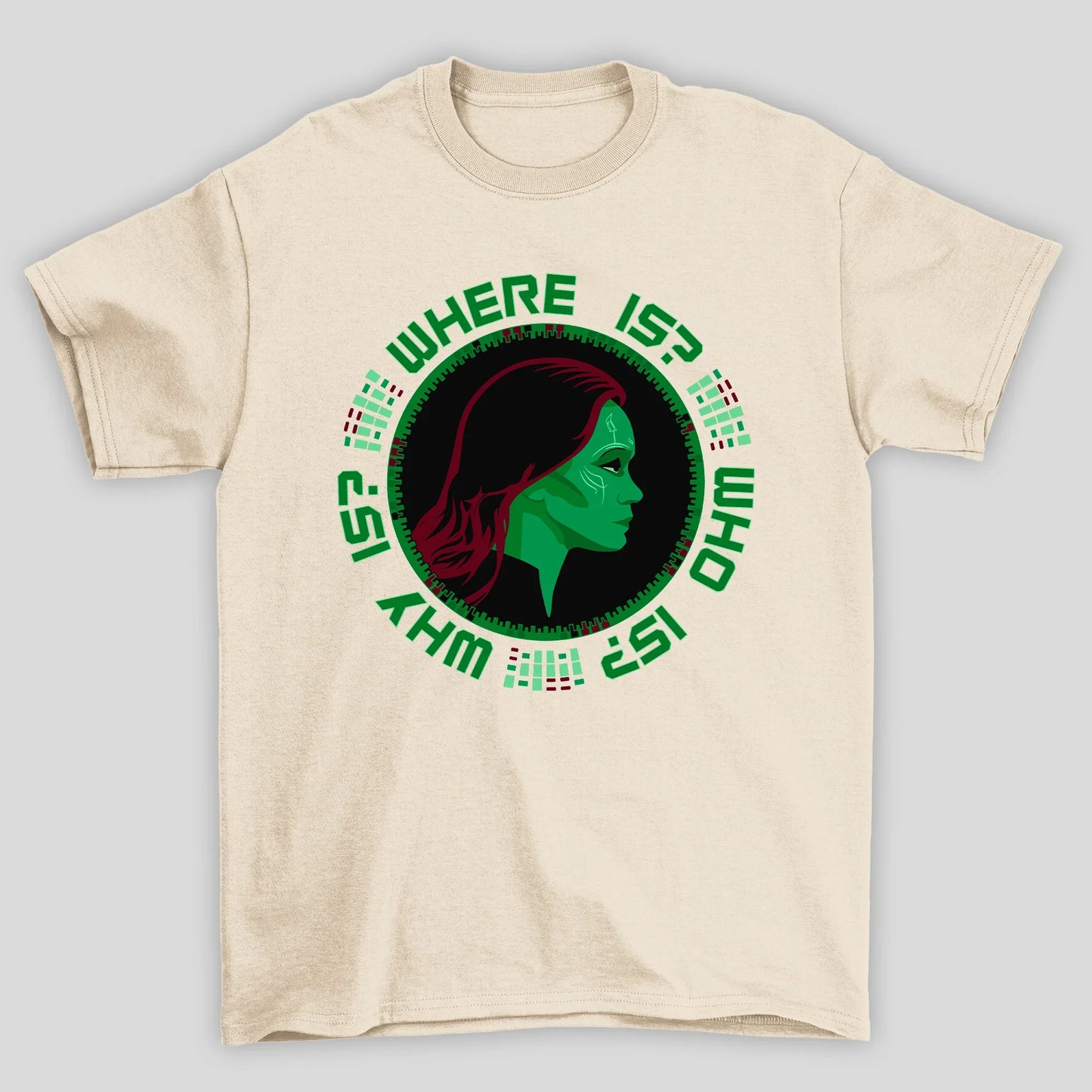 Camiseta Básica Unissex Gamora Where Is Guardioes Da Galaxia