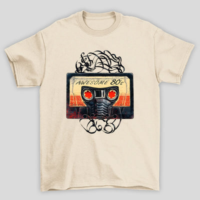 Camiseta Básica Unissex Fita Star Lord Awesome 80's Guardioes Da Galaxia