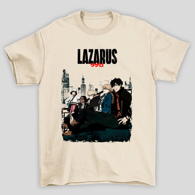 Camiseta Básica Unissex Poster Personagens Cidade Lazarus