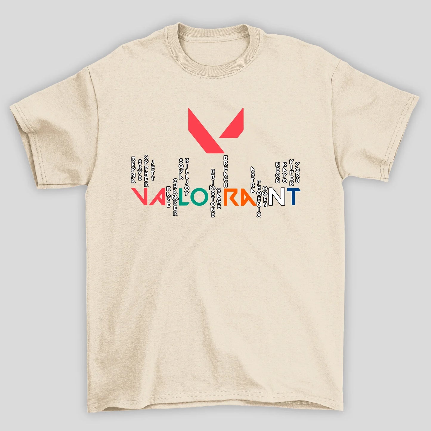 Camiseta Básica Unissex Nomes Logo Valorant