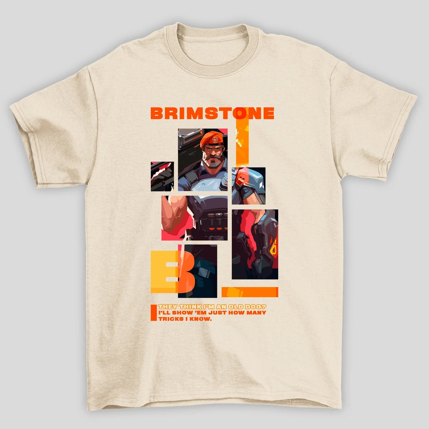 Camiseta Básica Unissex Brimstone Quadrados Valorant