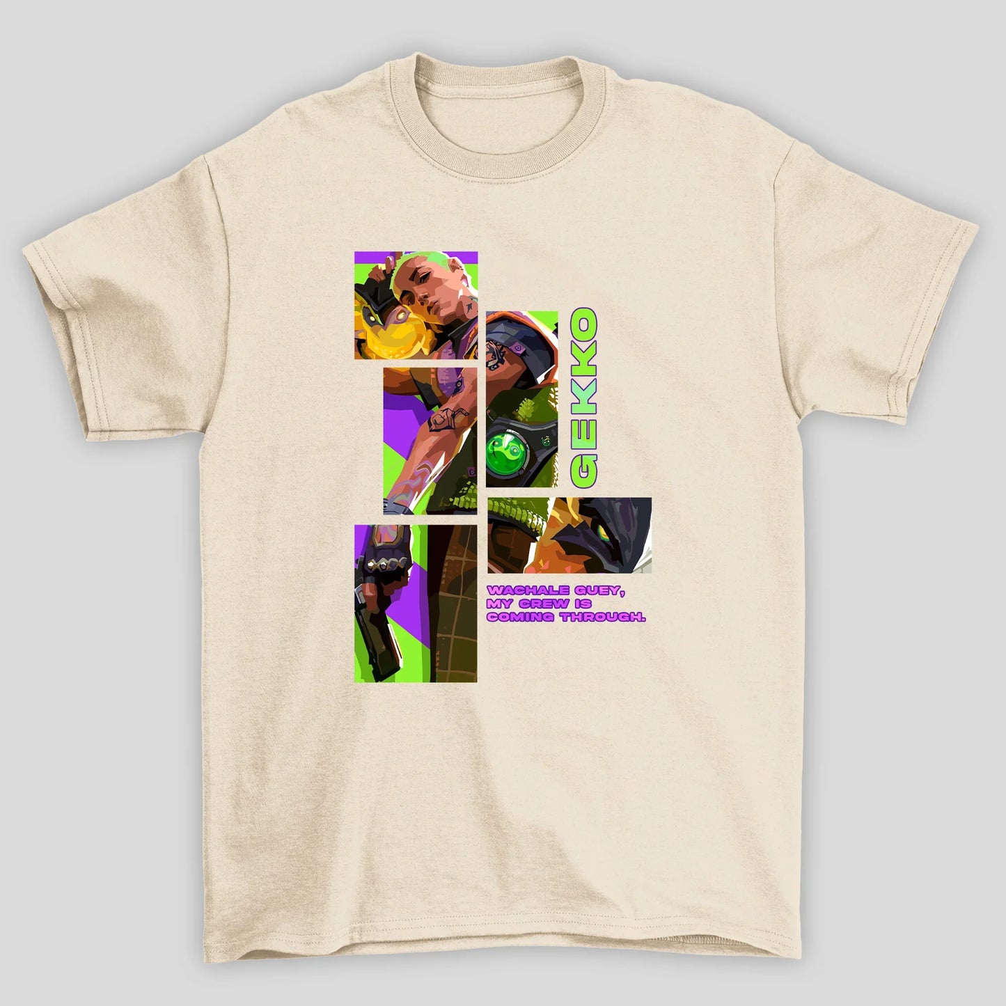 Camiseta Básica Unissex Gekko Quadrados Valorant