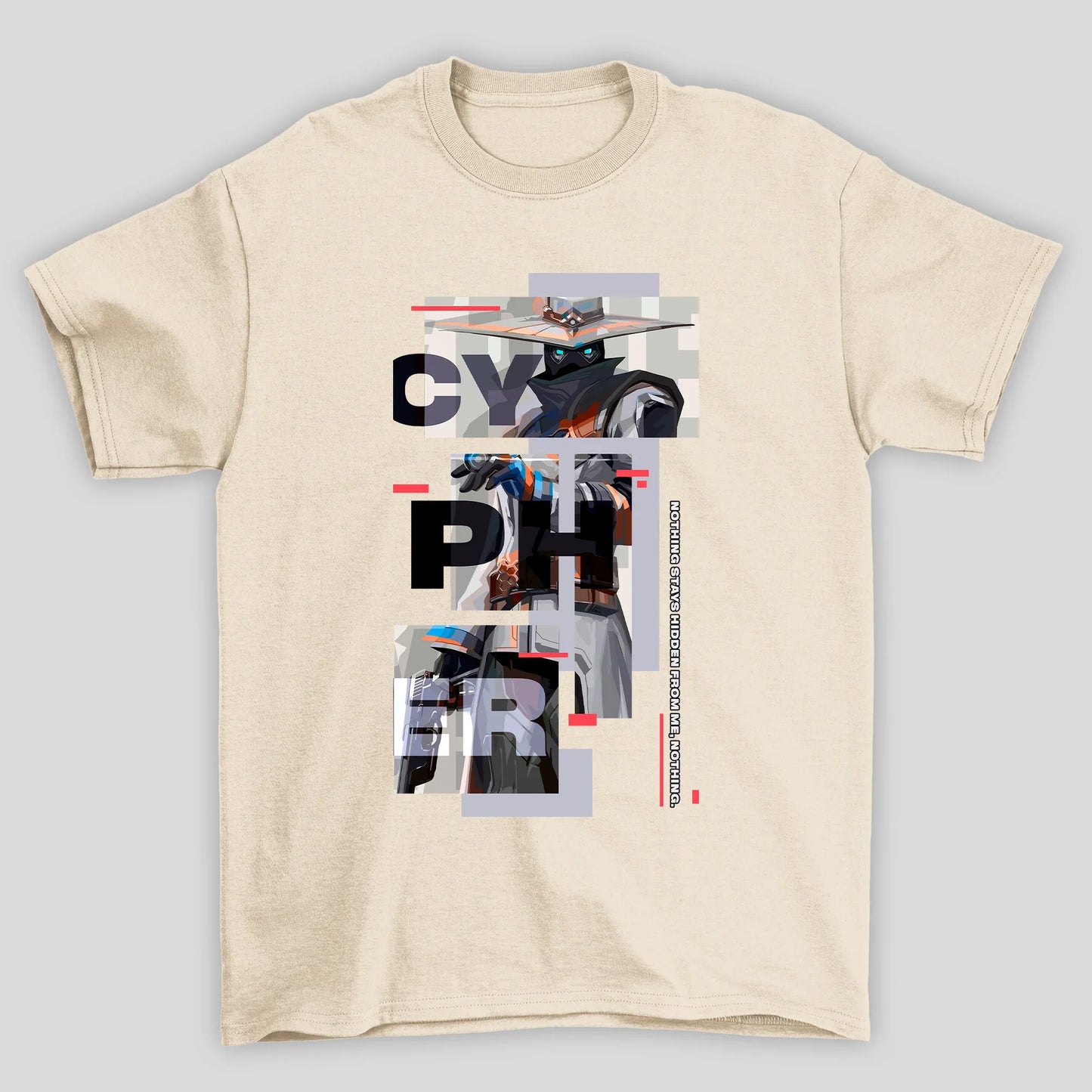 Camiseta Básica Unissex Cypher Quadrados Valorant