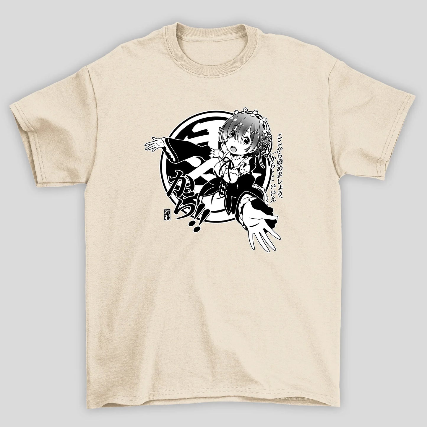 Camiseta Básica Unissex Rem Kanji Circulo Re Zero