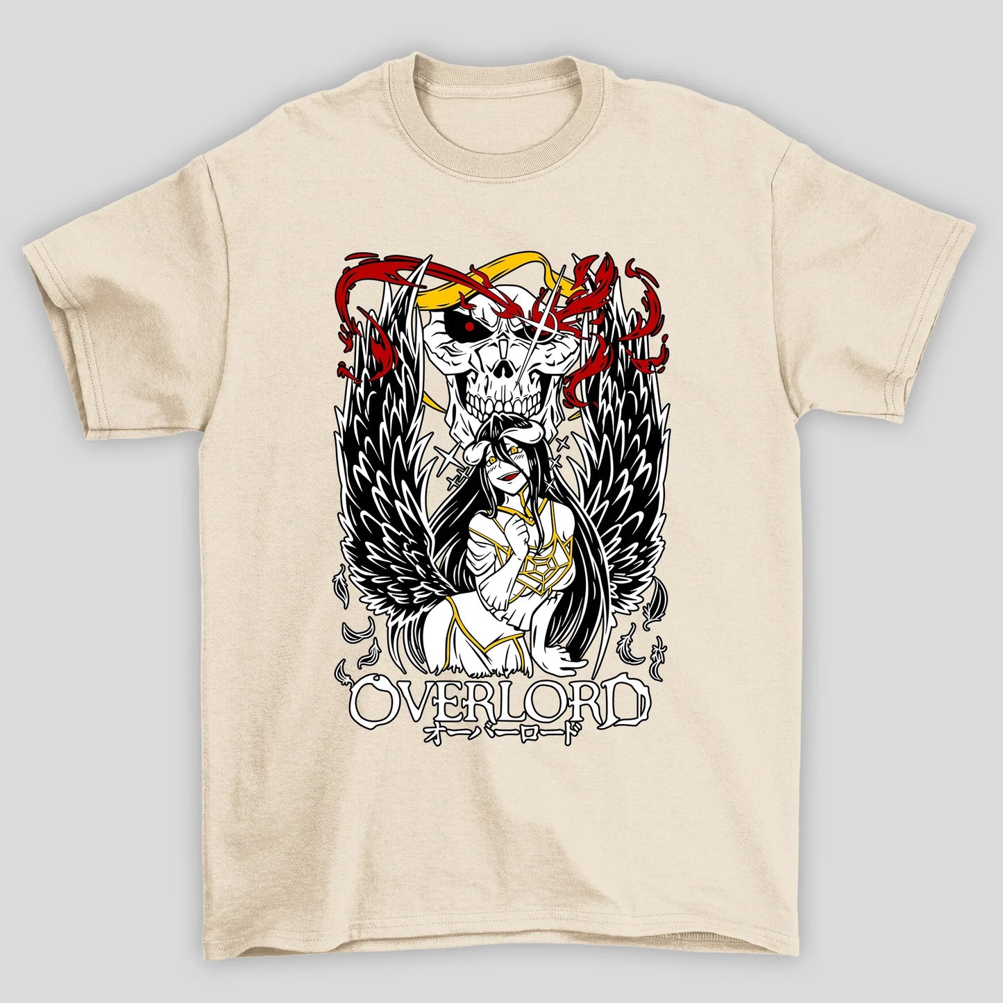 Camiseta Básica Unissex Overlord Albedo Ainz Kanji