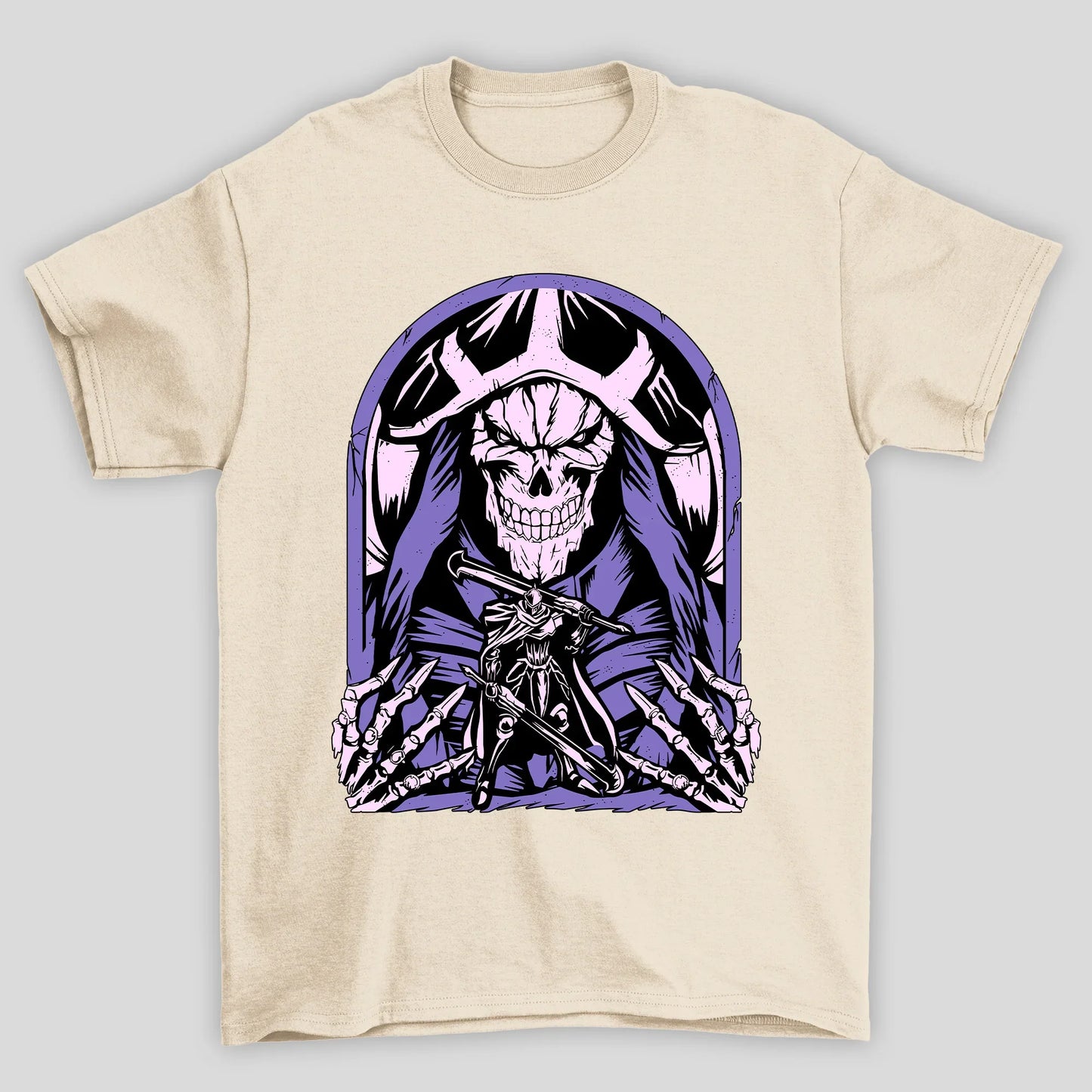 Camiseta Básica Unissex Overlord Ainz Guerreiro e Mago