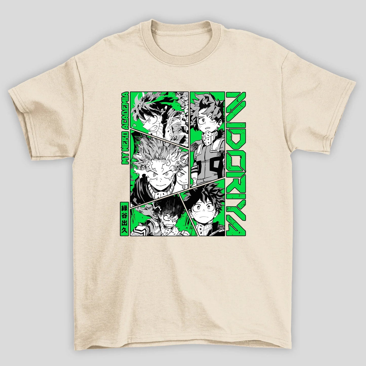 Camiseta Básica Unissex Midoriya Colagem Boku No Hero