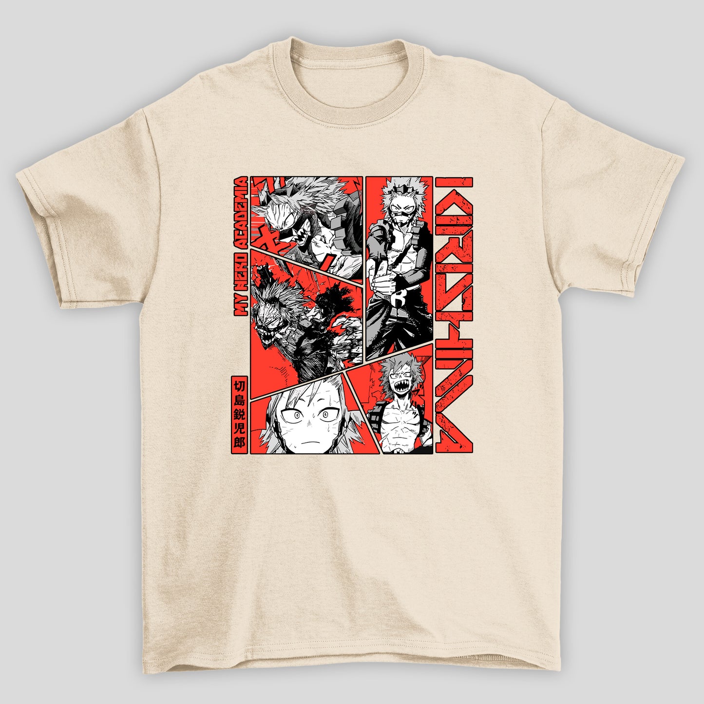 Camiseta Básica Unissex Kirishima Colagem Boku No Hero