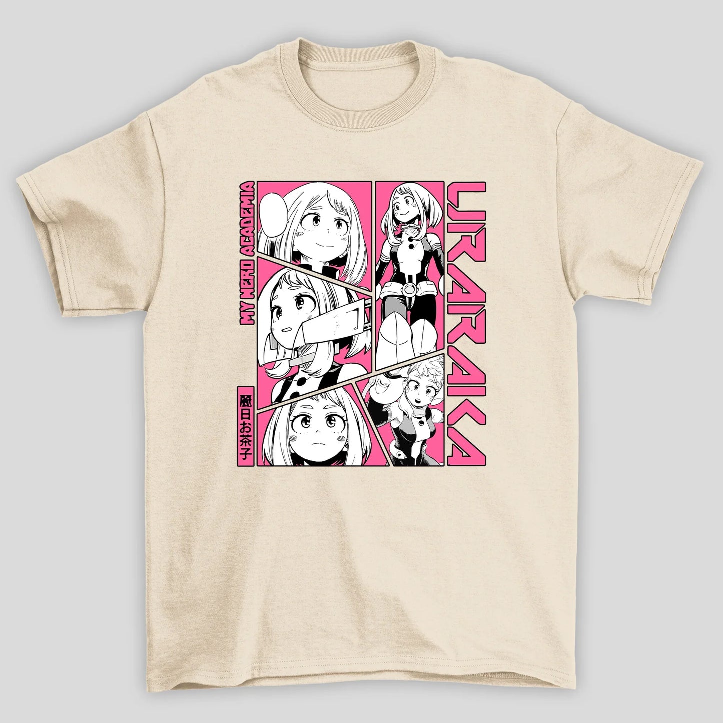Camiseta Básica Unissex Uraraka Colagem Boku No Hero