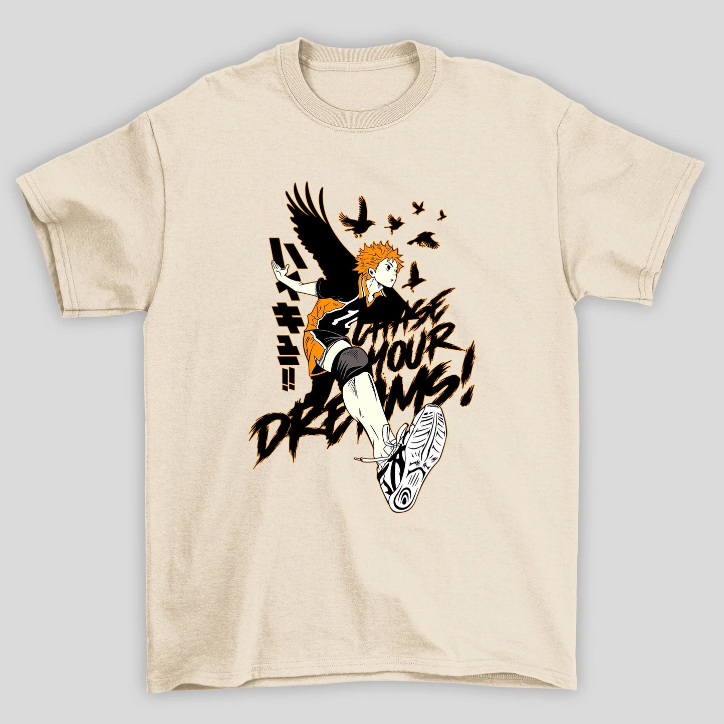 Camiseta Básica Unissex Hinata Chase Your Dreams Haikyuu