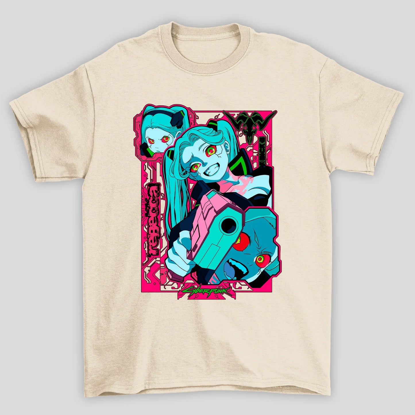 Camiseta Básica Unissex Rebecca Arma Cyberpunk Edgedruuners
