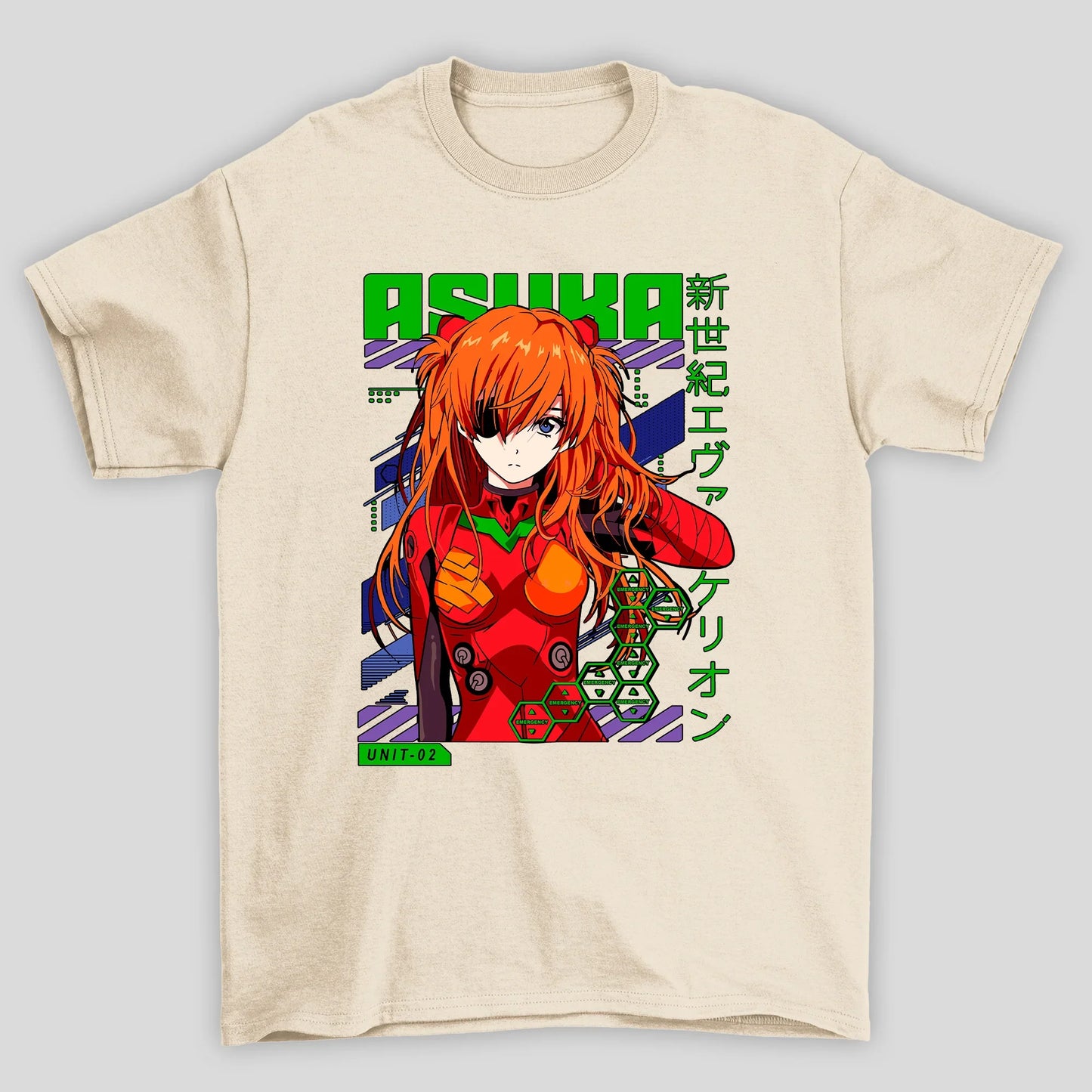 Camiseta Básica Unissex Asuka Kanji 02 Evangelion