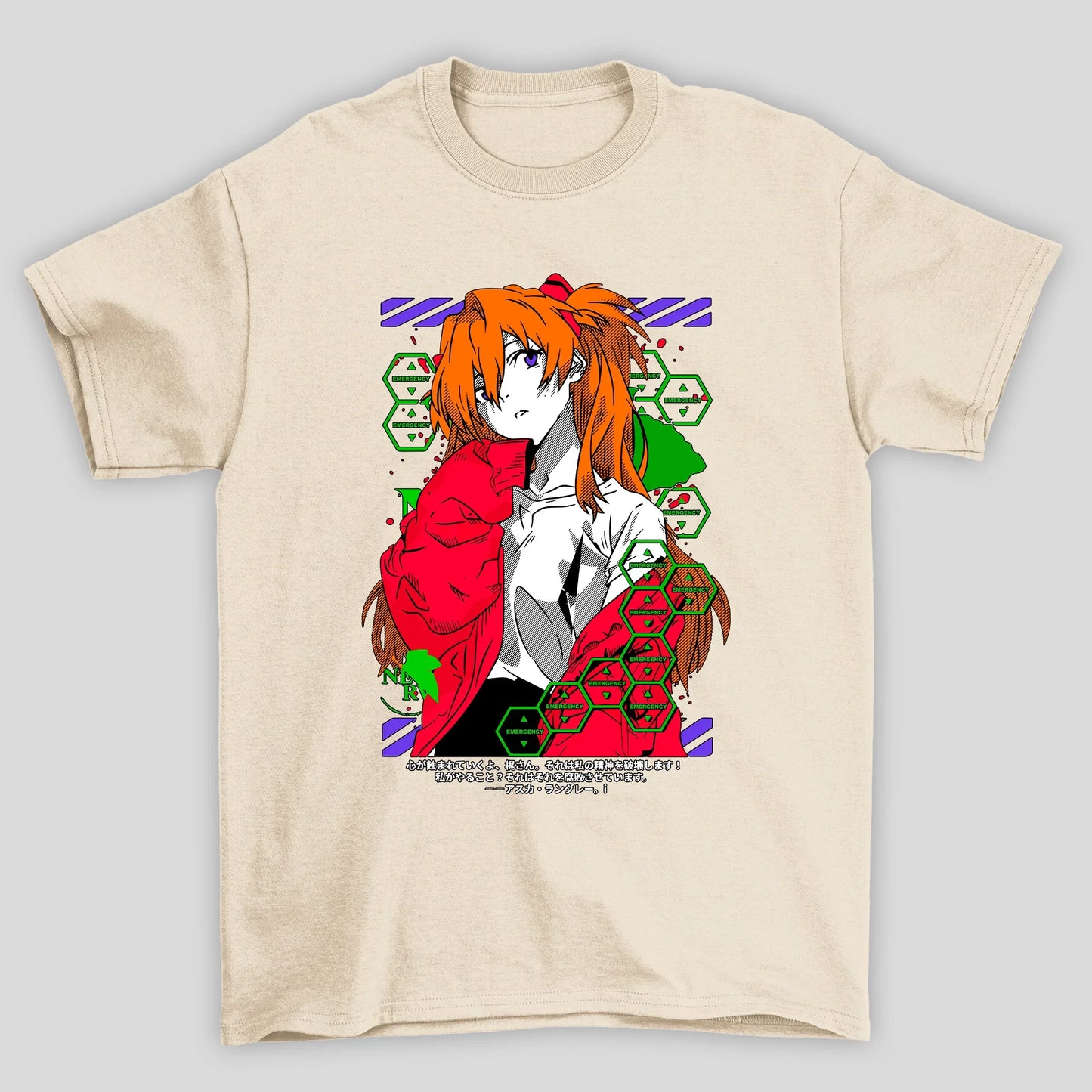 Camiseta Básica Unissex Asuka Emergency Evangelion