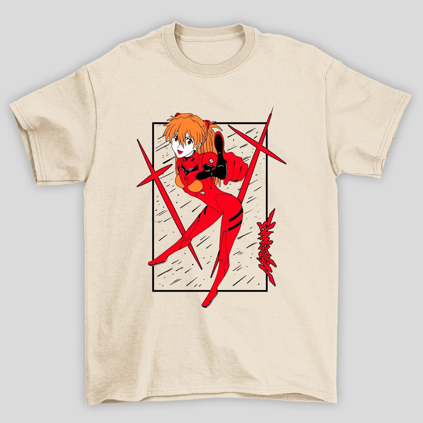 Camiseta Básica Unissex Asuka Estrela Evangelion