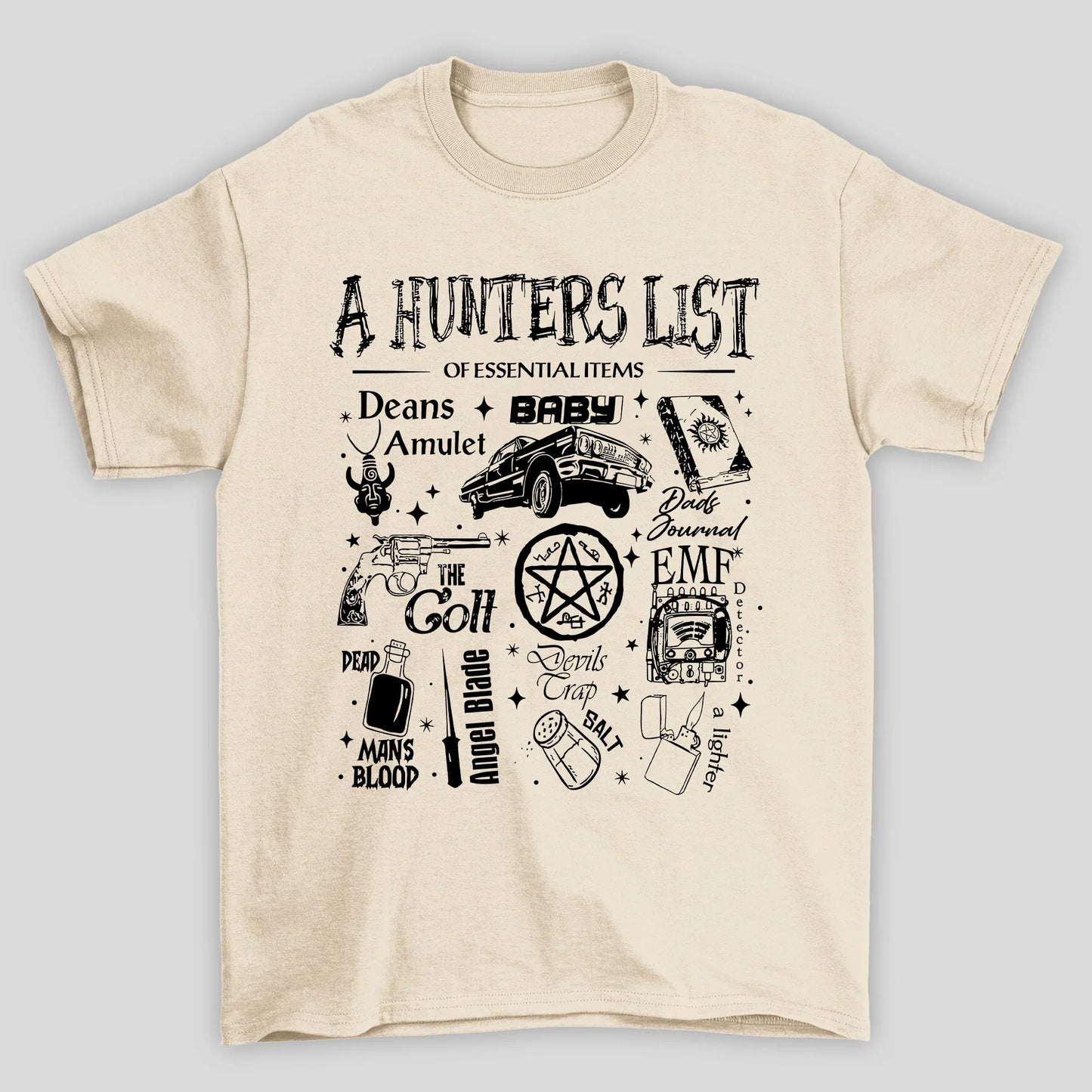 Camiseta Básica Unissex A Hunters List Supernatural