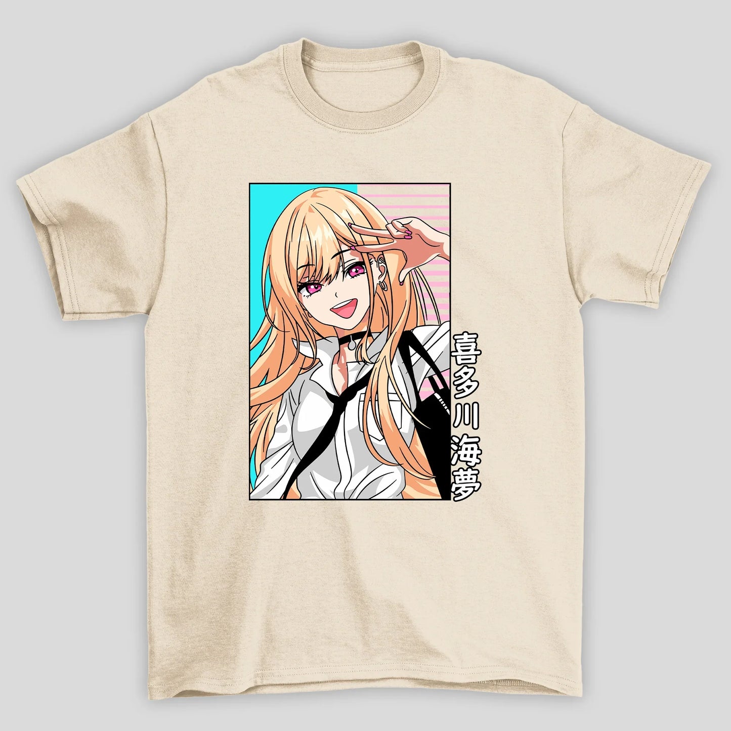 Camiseta Básica Unissex Marin Kanji Colorido My Dress Up Darling