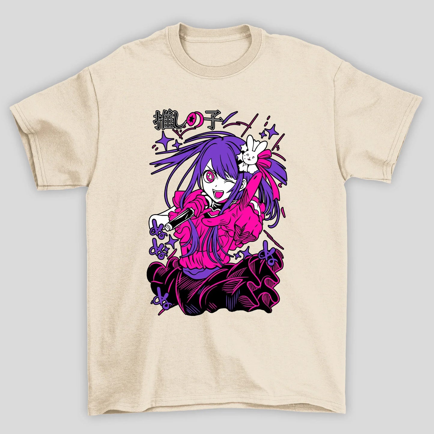 Camiseta Básica Unissex Ai Hoshino Piscando Oshi No Ko