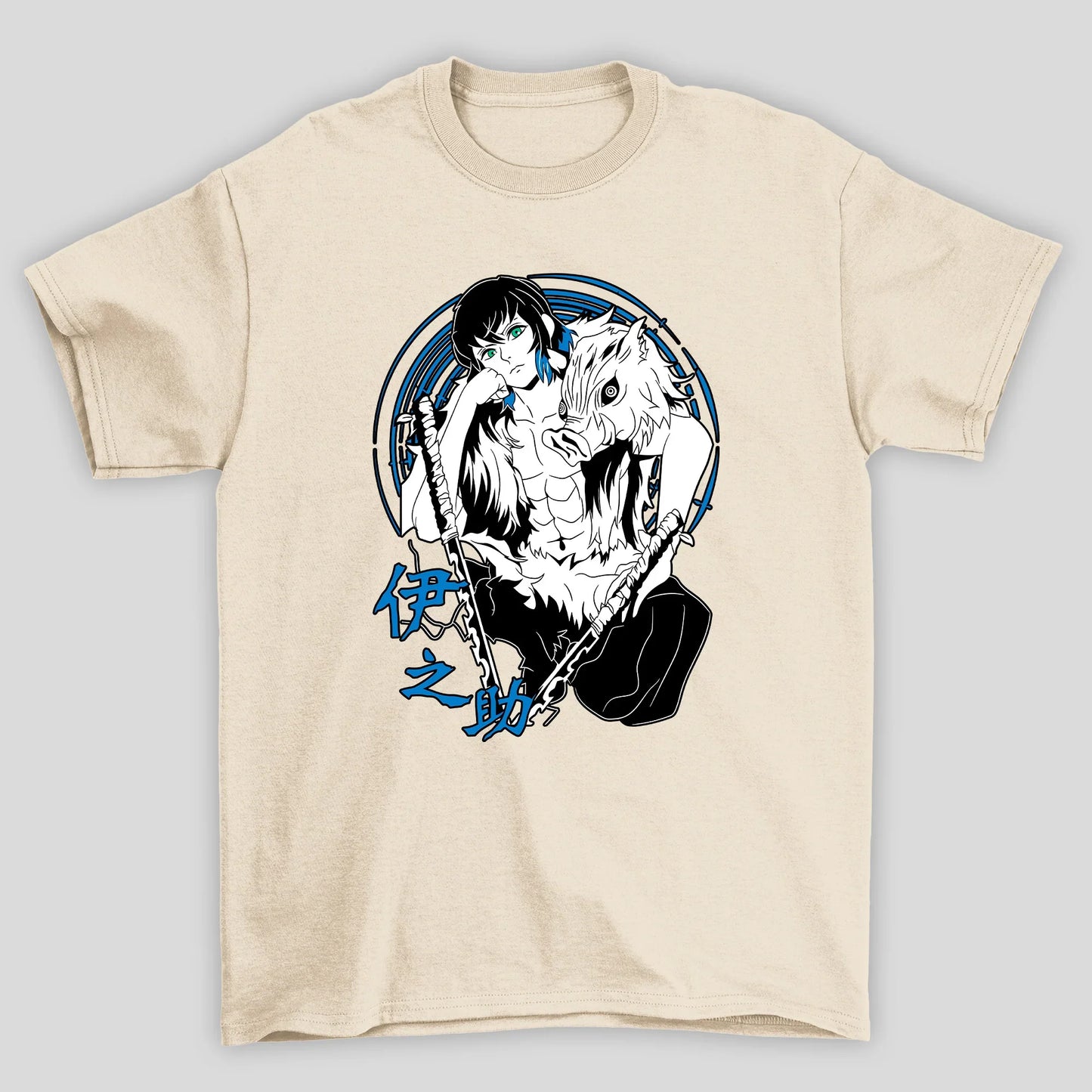 Camiseta Básica Unissex Demon Slayer Inosuke Sem Mascara Kani